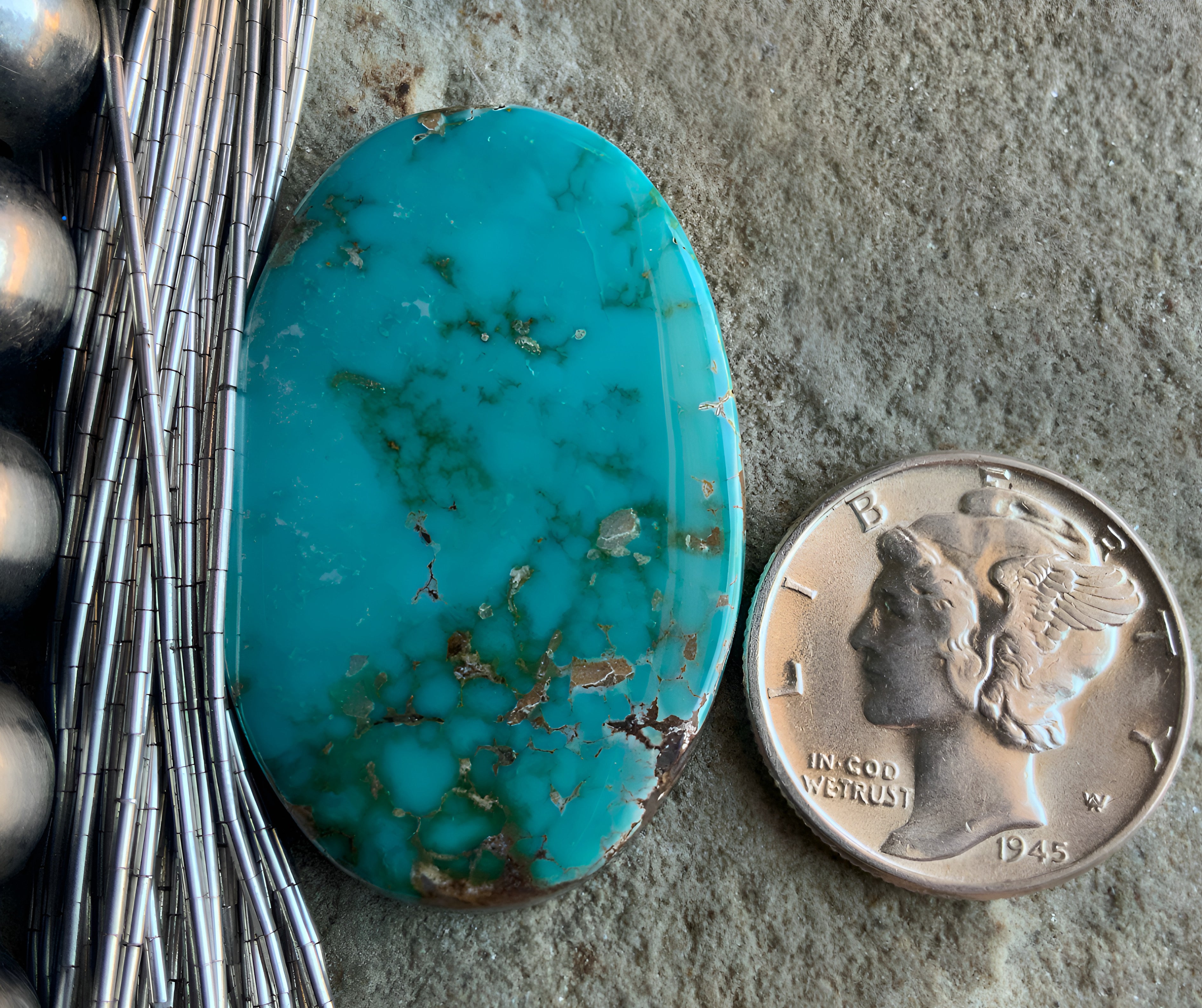 Natural Royston Turquoise Oval Cabochon