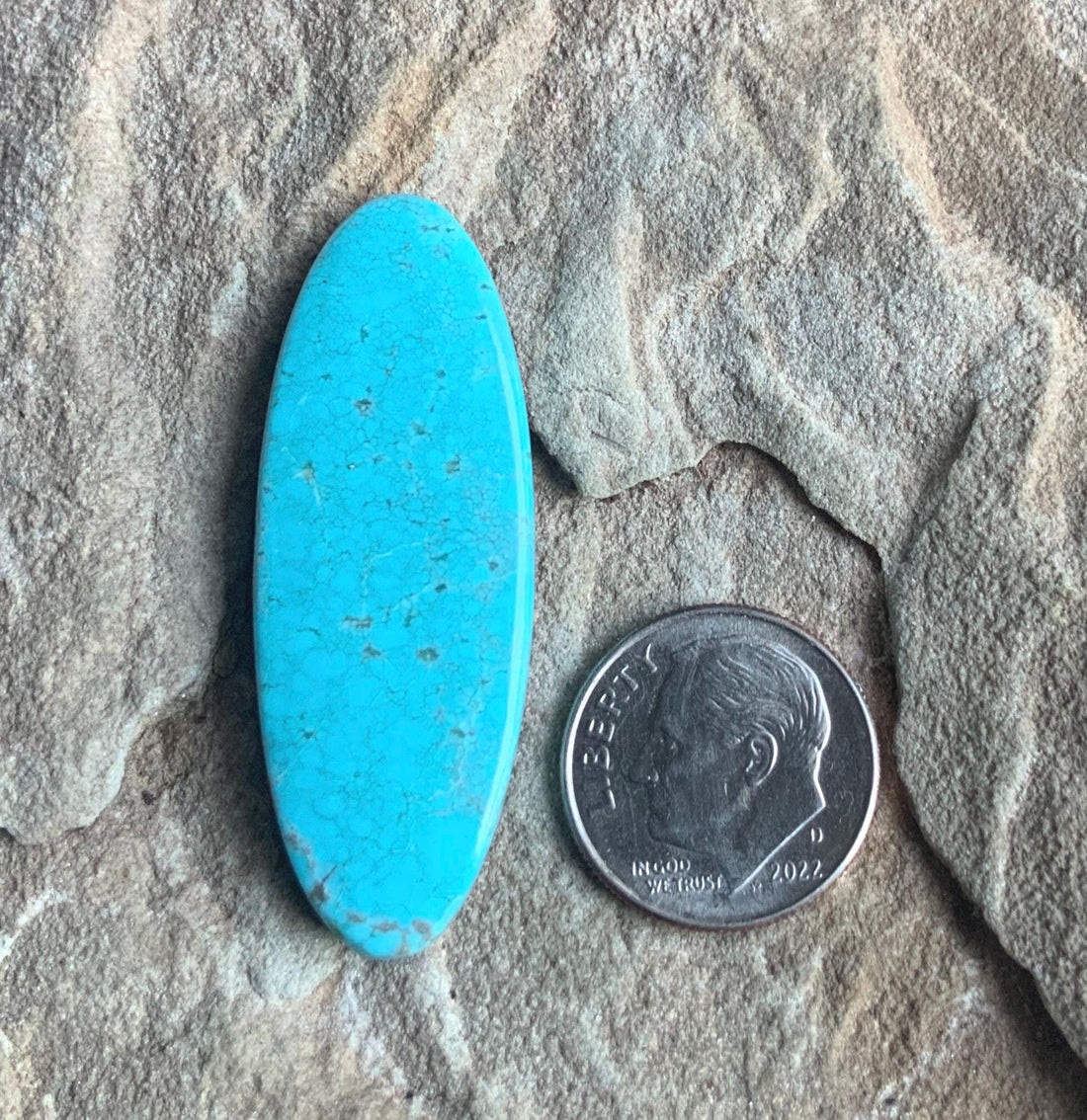 Sky Blue Royston Turquoise Long Oval Cabochon #R46