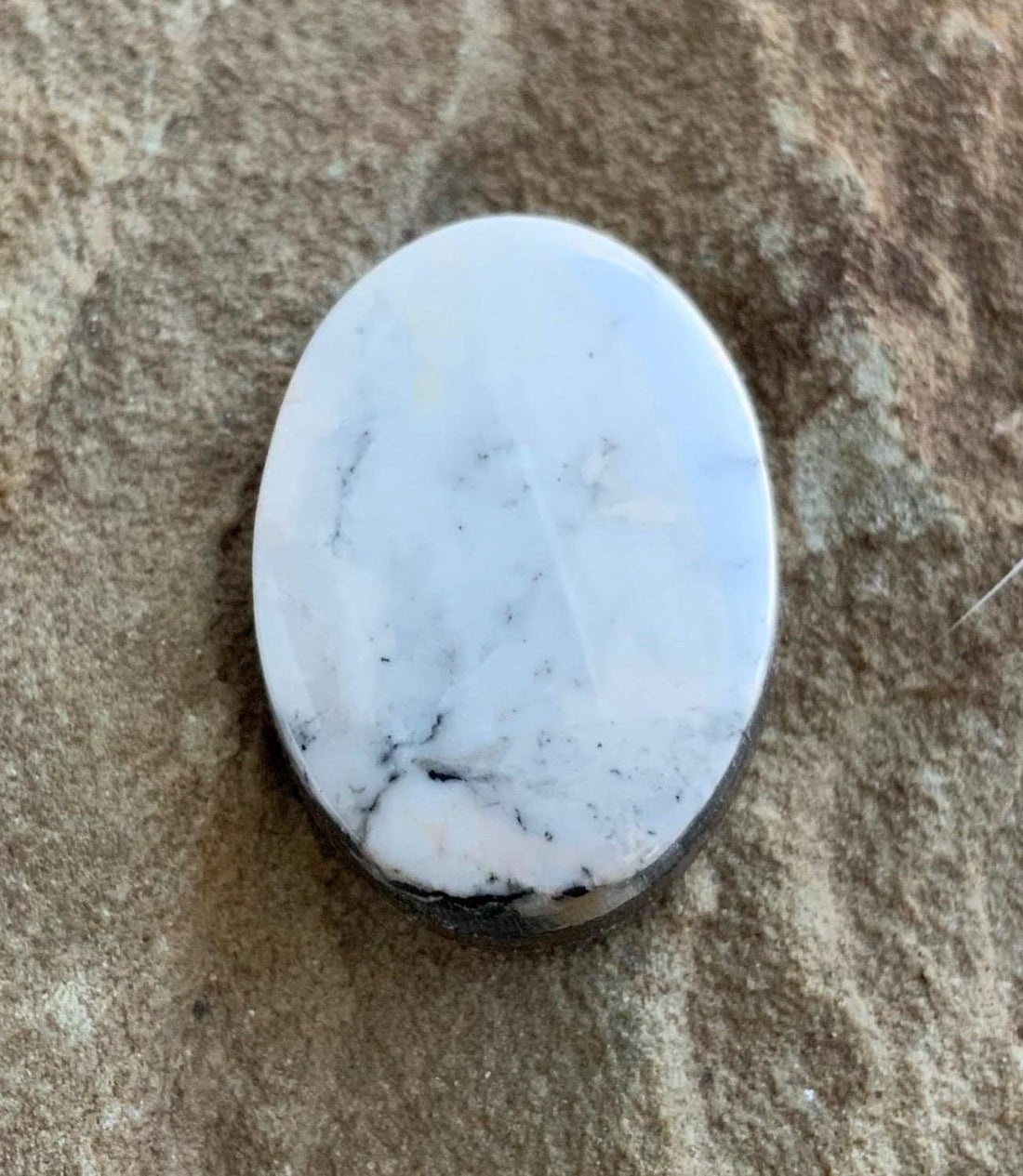 Beautiful Natural White Buffalo Oval Cabochon