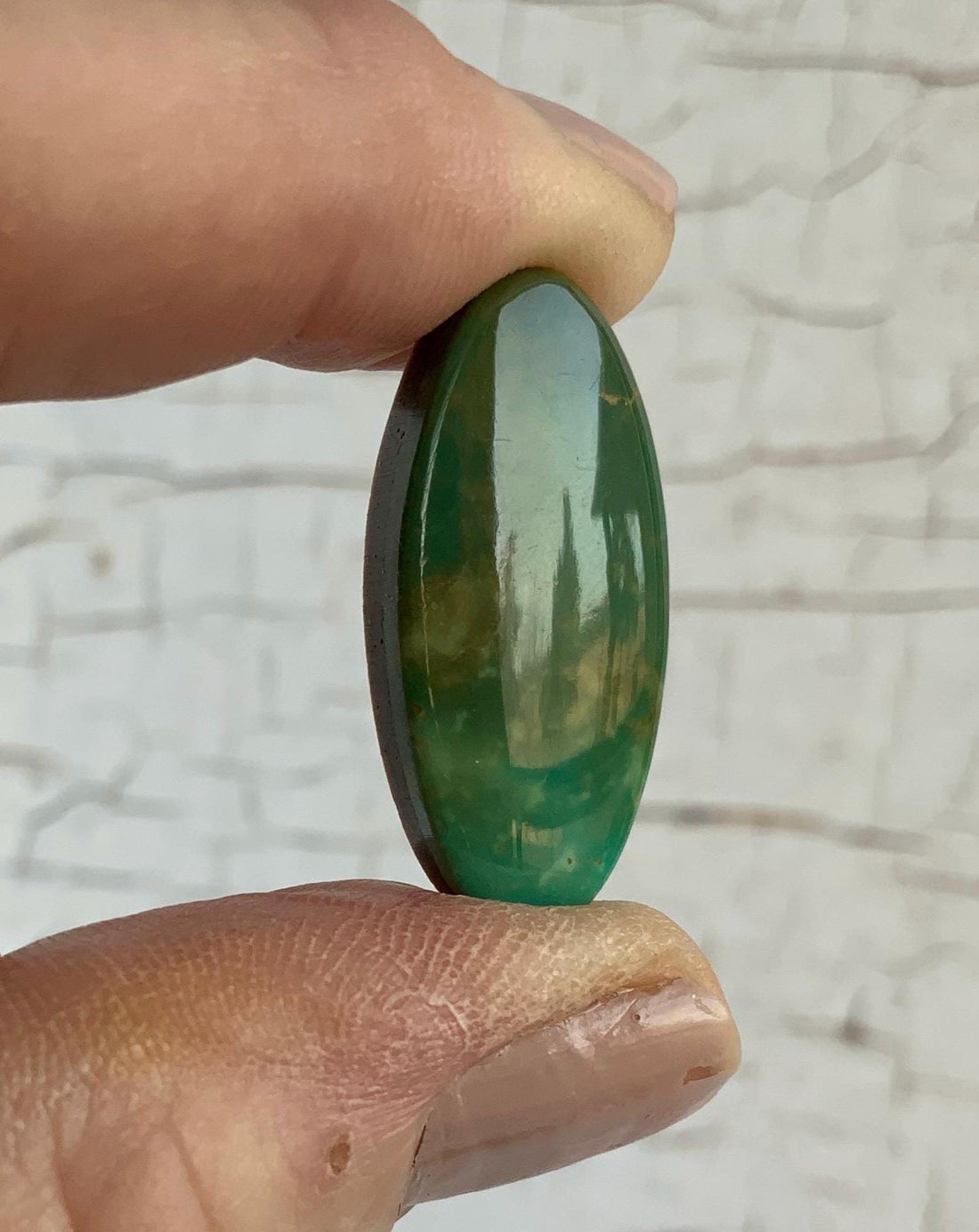 Beautiful Green Natural Turquoise Mountain Turquoise Long Oval Cabochon