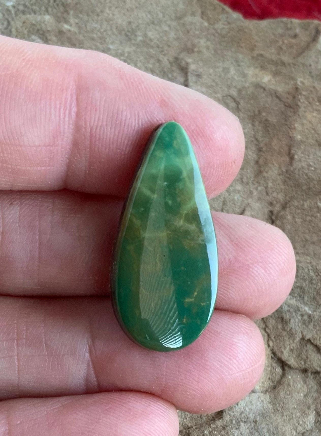 Natural Turquoise Mountain Turquoise Green Teardrop Cabochon