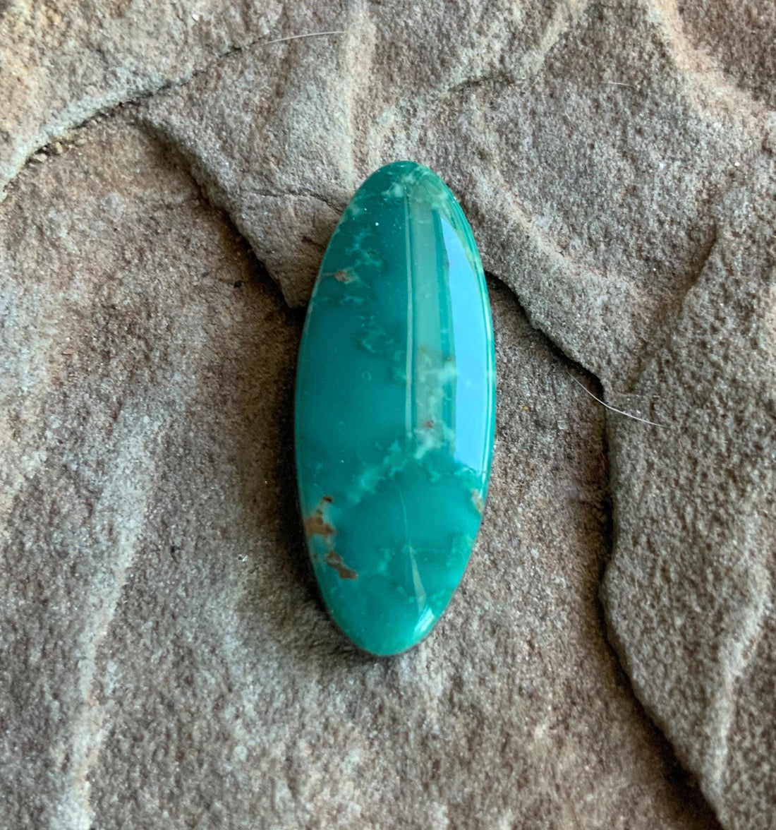 Turquoise Mountain Green Long Oval Turquoise Cabochon