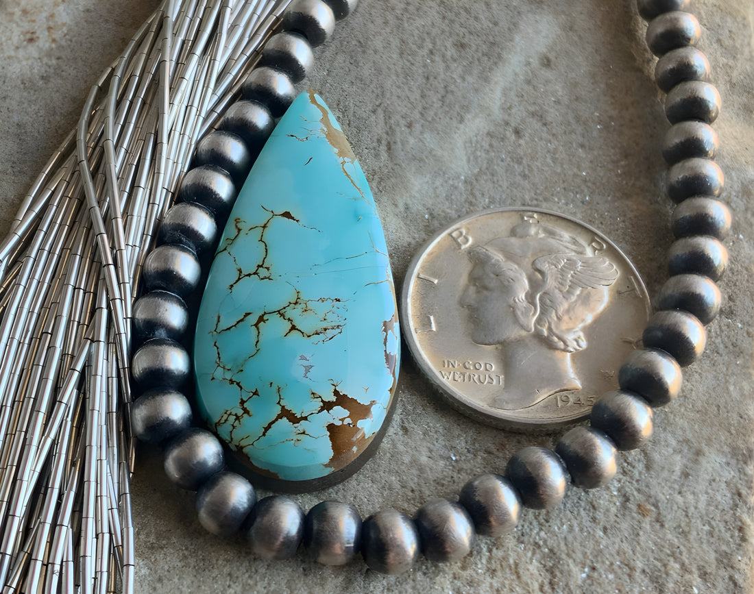 Natural Sierra Nevada Turquoise Teardrop-Nevada Gemstone