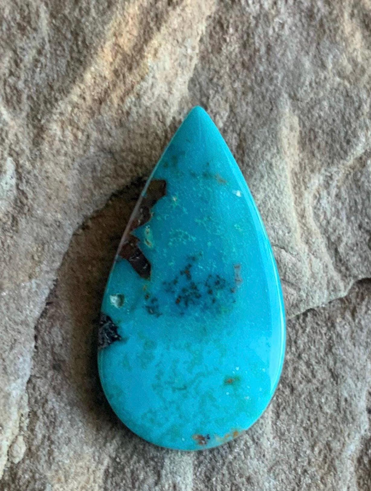 Beautiful Natural Blue Sierra Nevada Teardrop Turquoise Cabochon