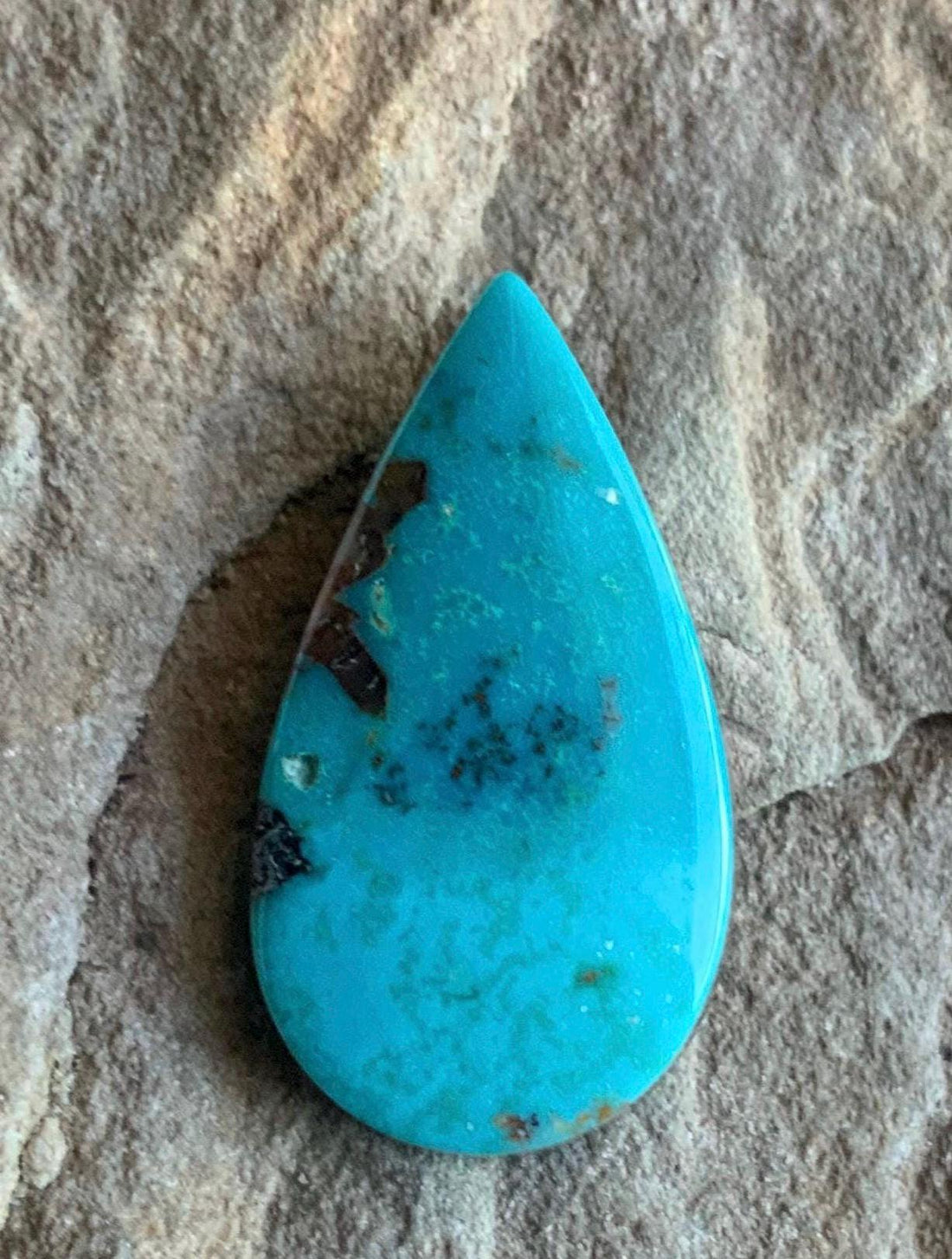 Beautiful Natural Blue Sierra Nevada Teardrop Turquoise Cabochon