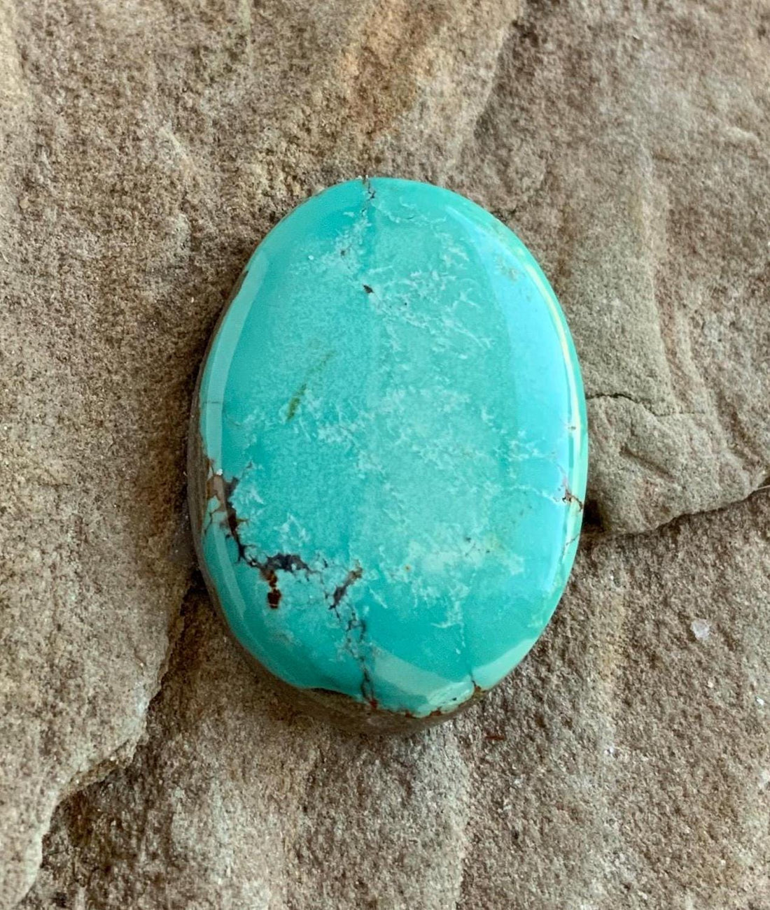 Beautiful Blue Number Eight Turquoise Oval Cabochon