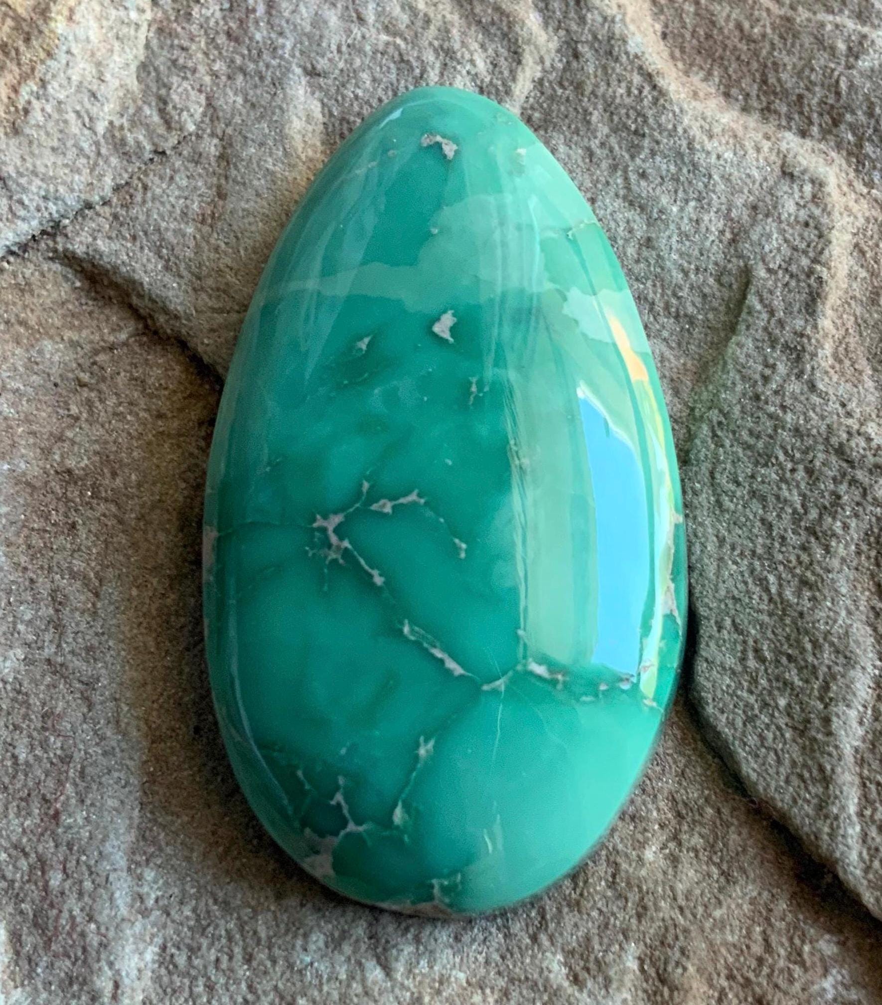 Gorgeous Natural Broken Arrow Variscite Teardrop Cabochon