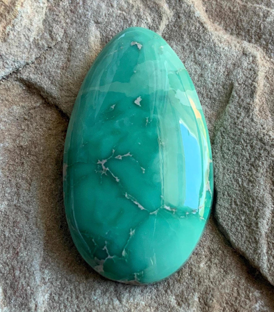 Gorgeous Natural Broken Arrow Variscite Teardrop Cabochon