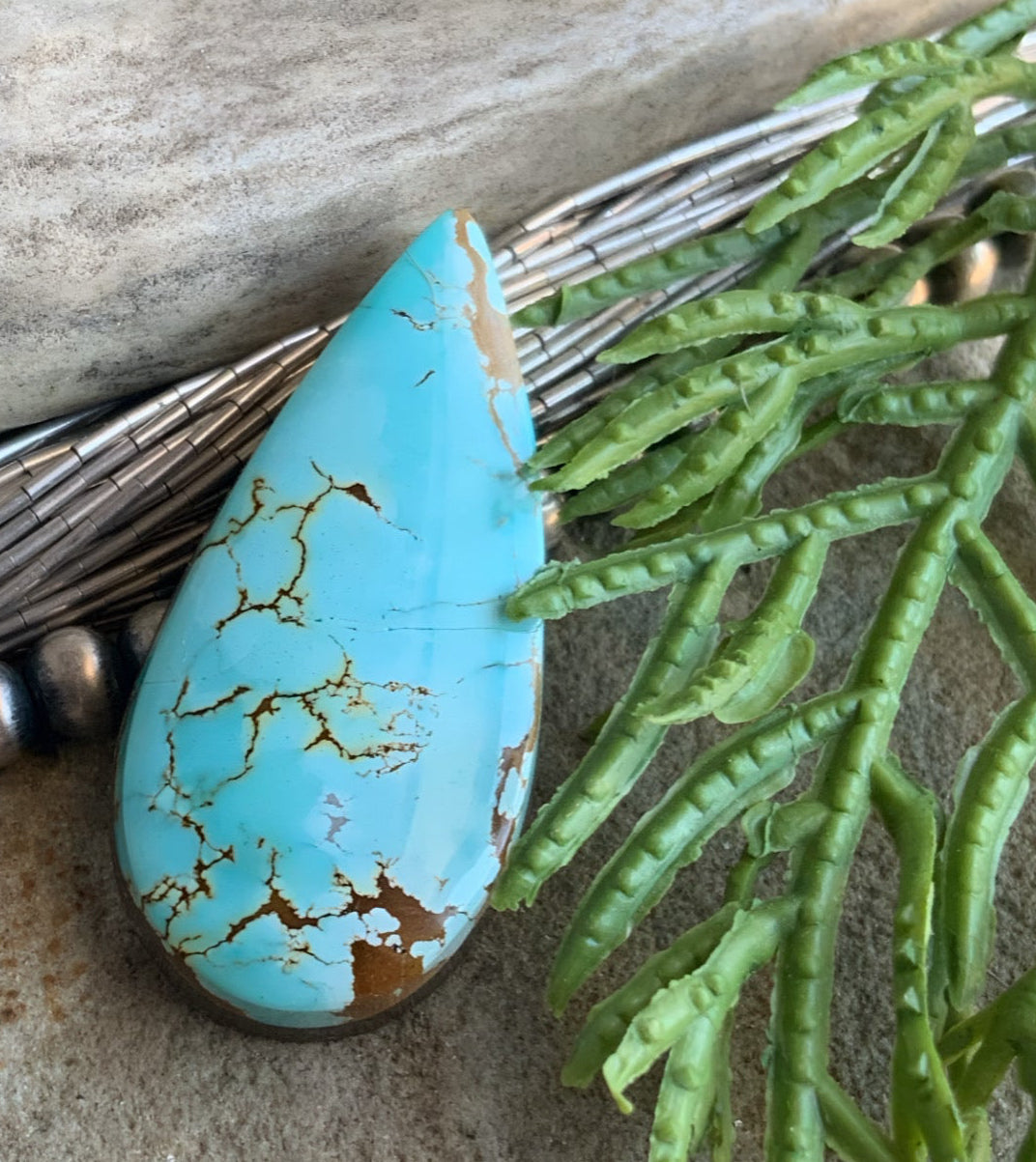 Natural Sierra Nevada Turquoise Teardrop-Nevada Gemstone