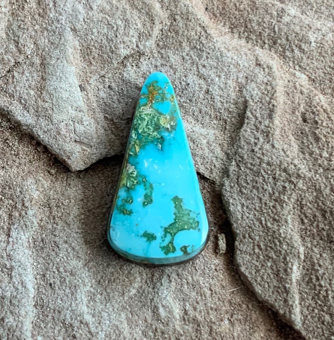 Royston Turquoise Blue & Green Elongated Triangular Cabochon #R63