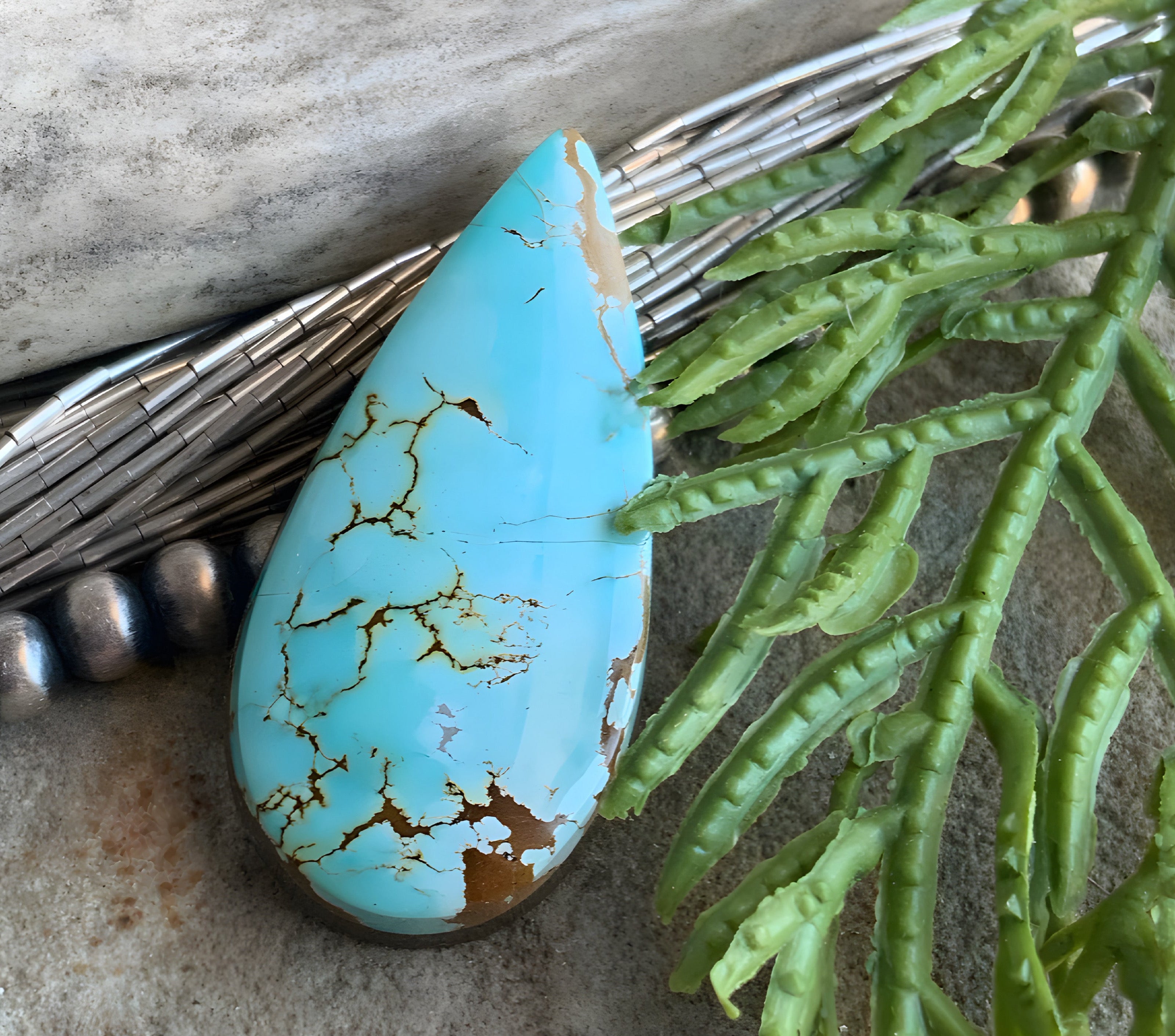 Natural Sierra Nevada Turquoise Teardrop-Nevada Gemstone