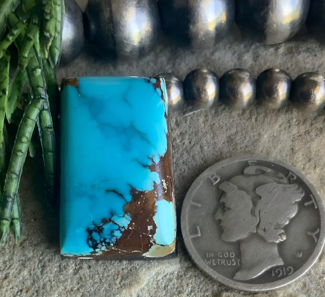Natural Sierra Nevada Turquoise Rectangular Cabochon