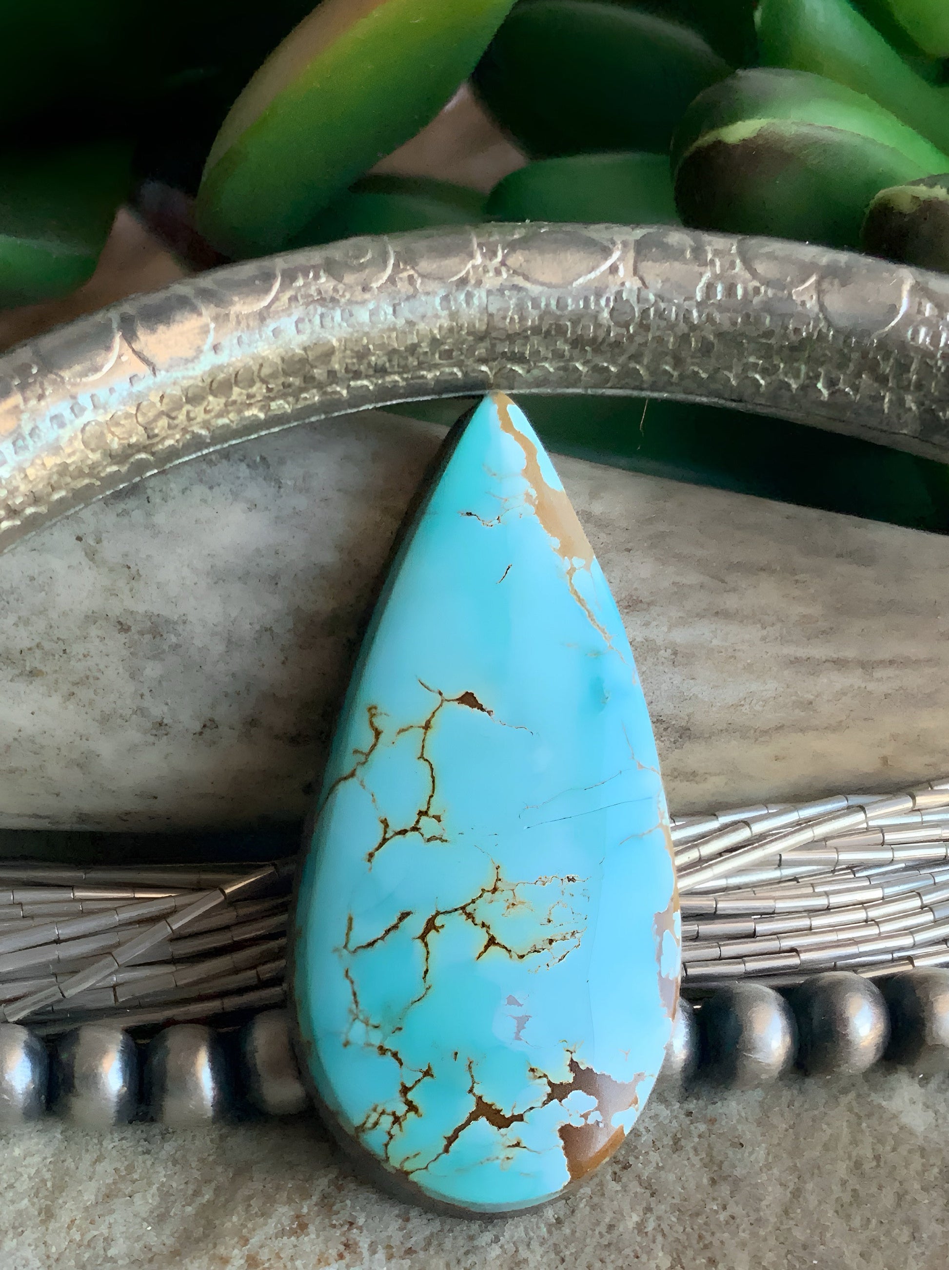Natural Sierra Nevada Turquoise Teardrop-Nevada Gemstone