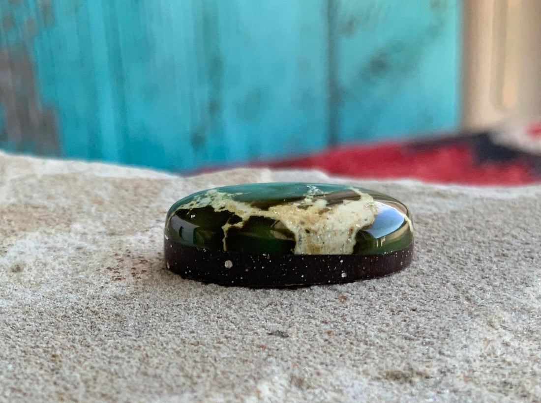 Natural Deep Green High Grade Royston Turquoise Oval Cabochon or Polished Stone Cab