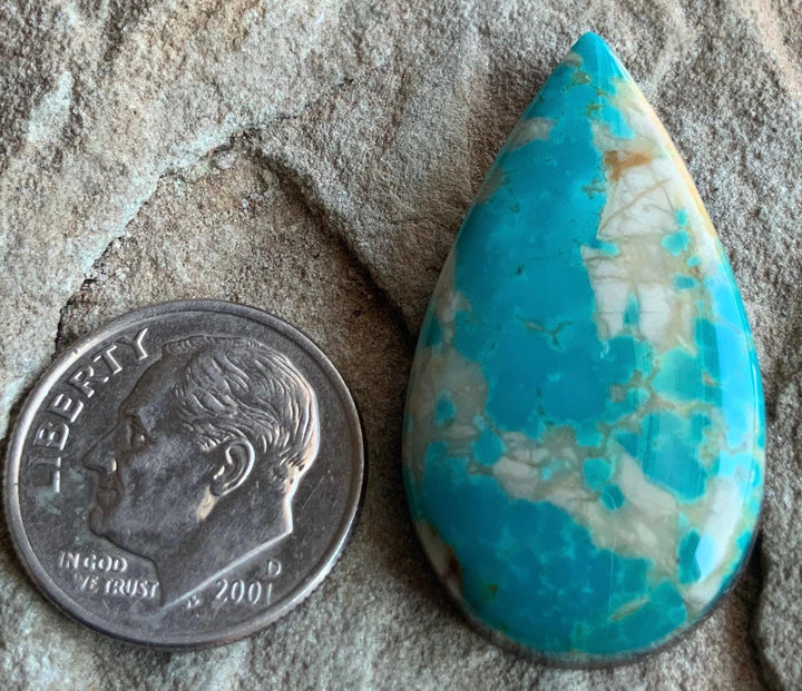 Royston Turquoise Blue Teardrop Cabochon or Polished Stone Cab
