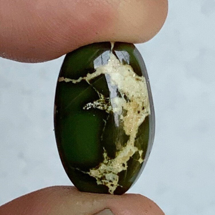 Natural Deep Green High Grade Royston Turquoise Oval Cabochon or Polished Stone Cab