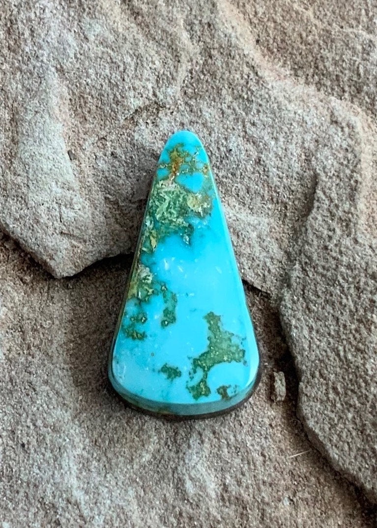 Royston Turquoise Blue & Green Elongated Triangular Cabochon #R63