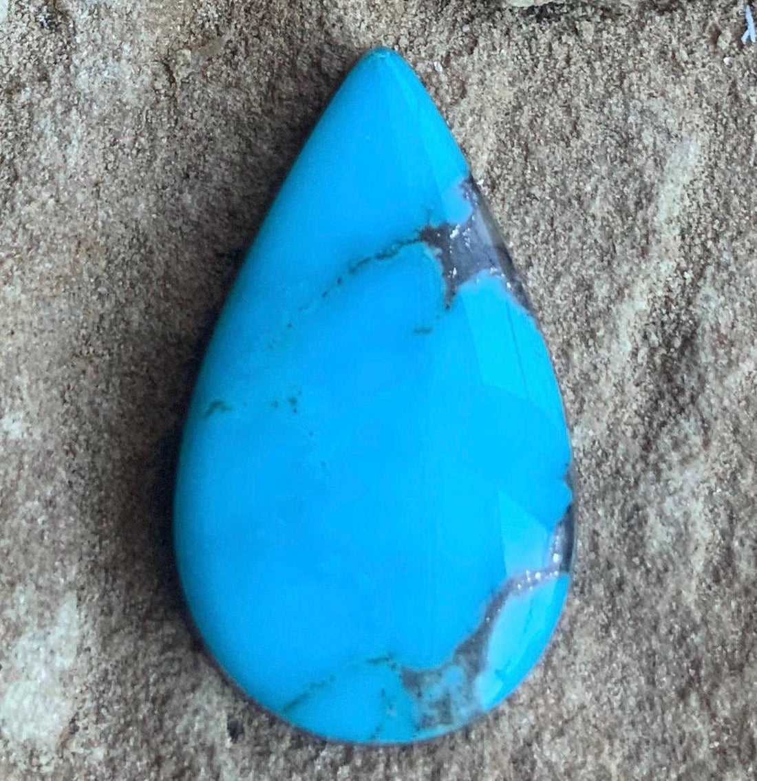 High Grade Blue Ithaca Peak Turquoise Teardrop Cabochon
