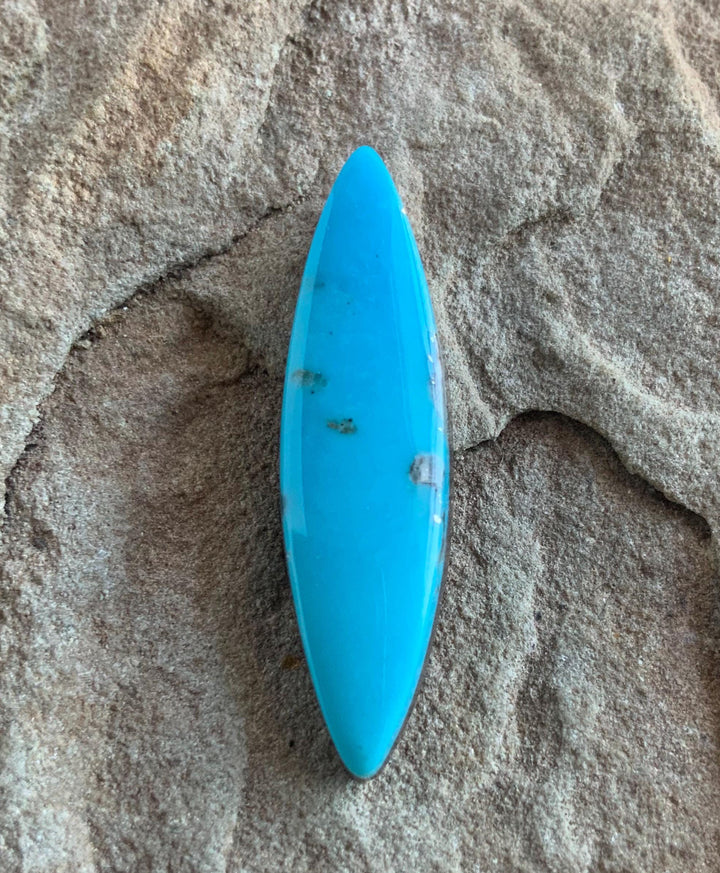 Gorgeous Blue Ithaca Peak Turquoise Marquis Cut Cabochon With Pyrite Flecks
