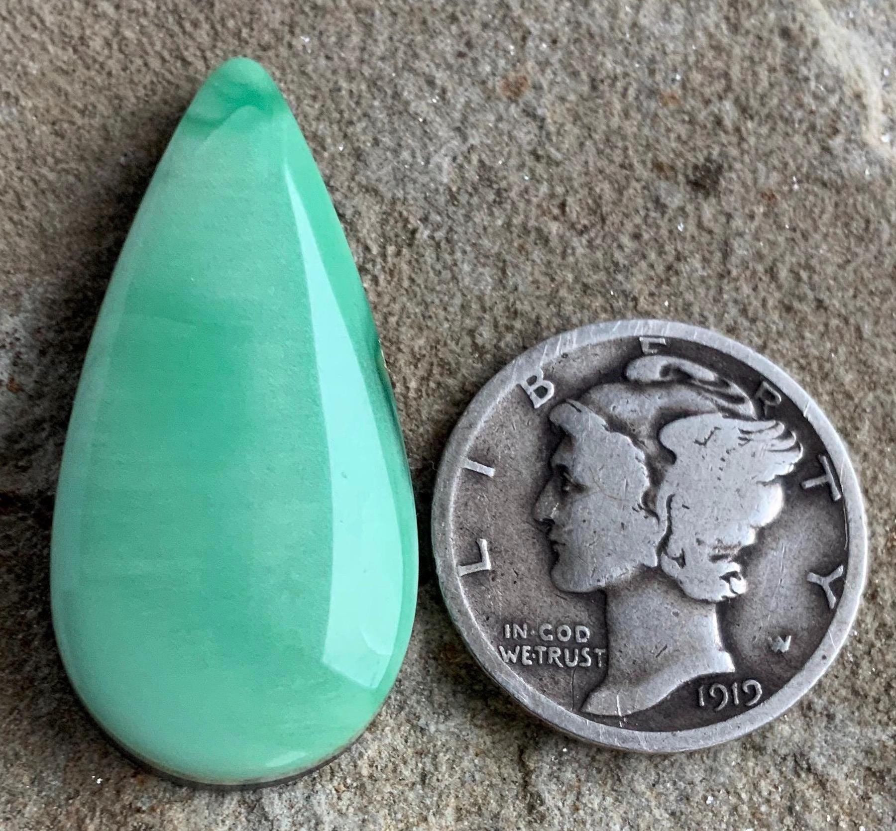 Beautiful Rare Green Natural Orvil Jack Turquoise Cabochon