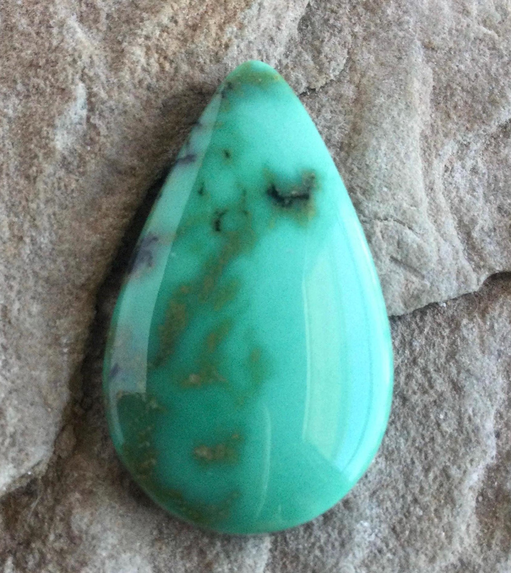 Gorgeous Natural Damele Turquoise Teardrop Cabochon