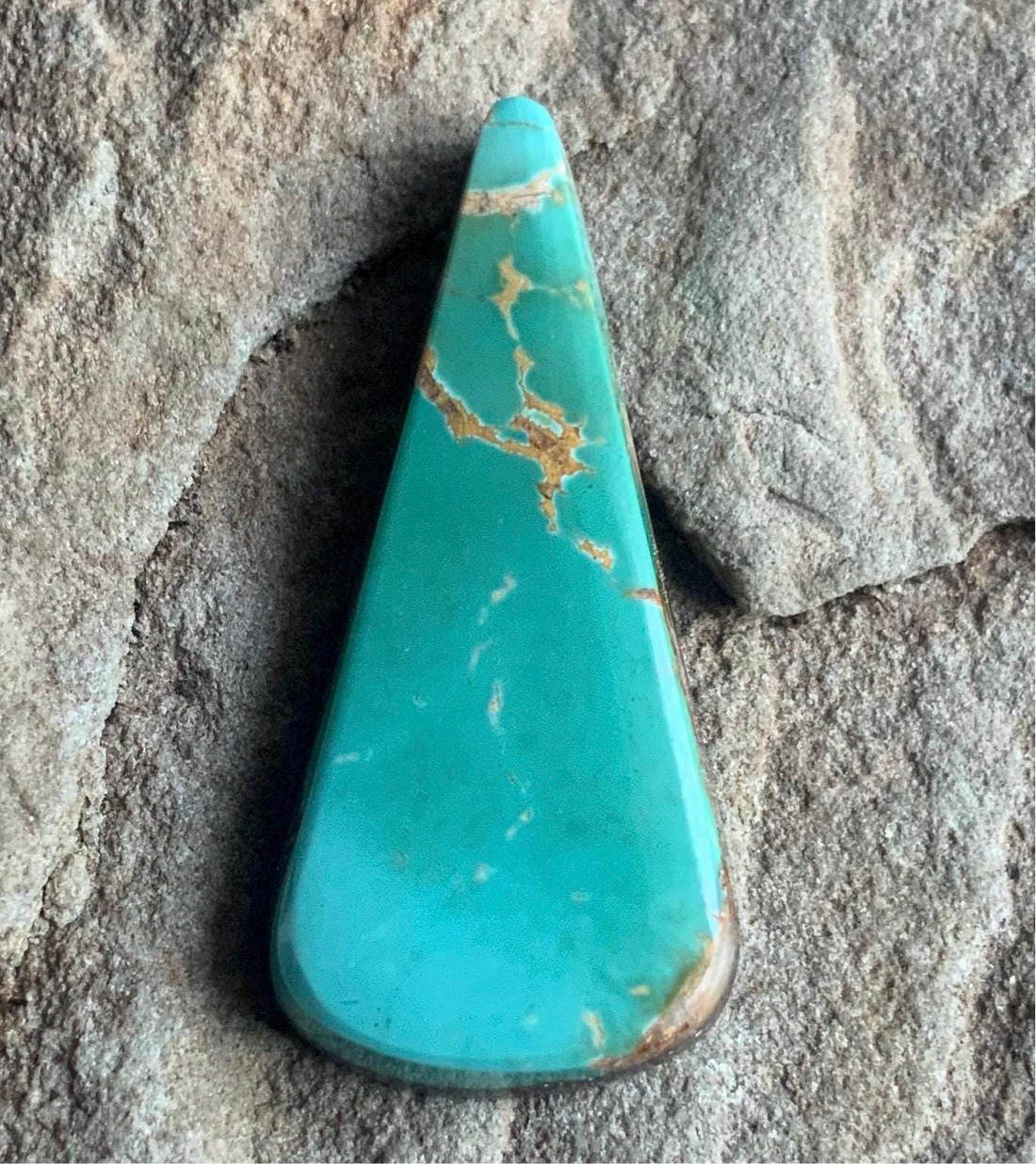 Royston Turquoise Green Elongated Triangle Cabochon #R76