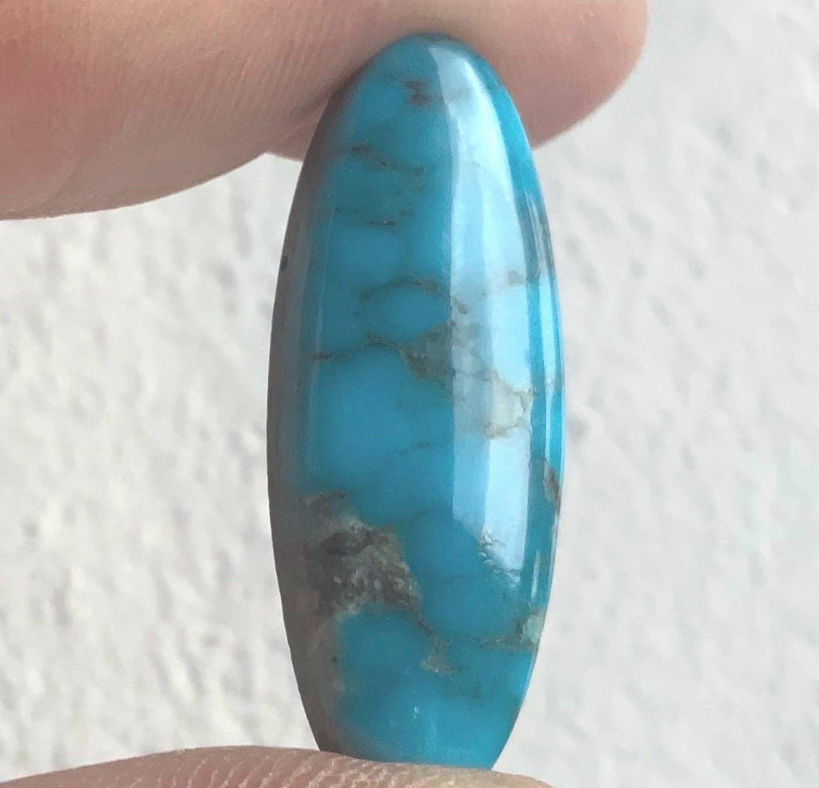Beautiful Blue Ithaca Peak Turquoise Long Oval Cabochon #IP146