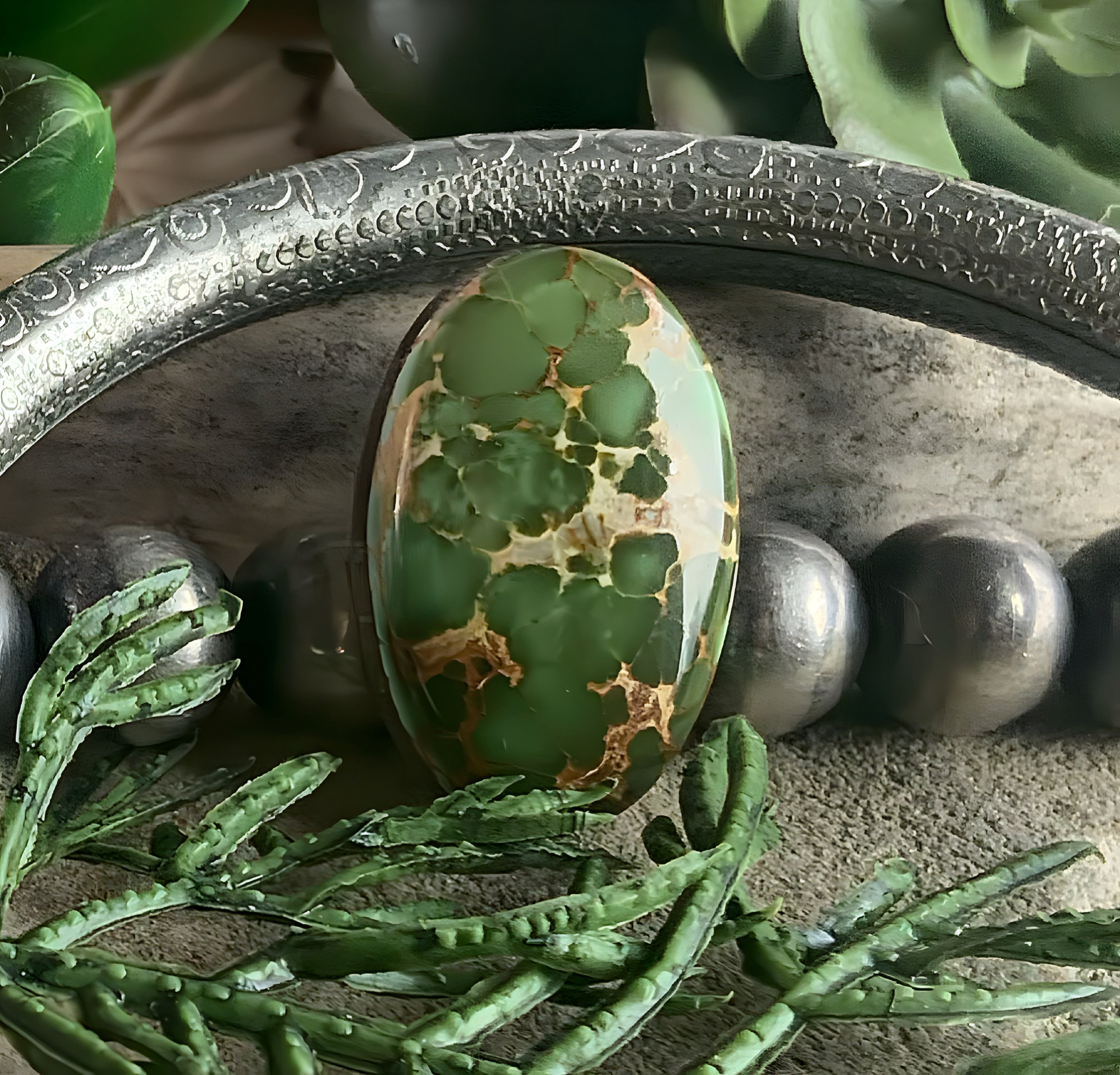 Natural Royston Turquoise Green Oval Cabochon