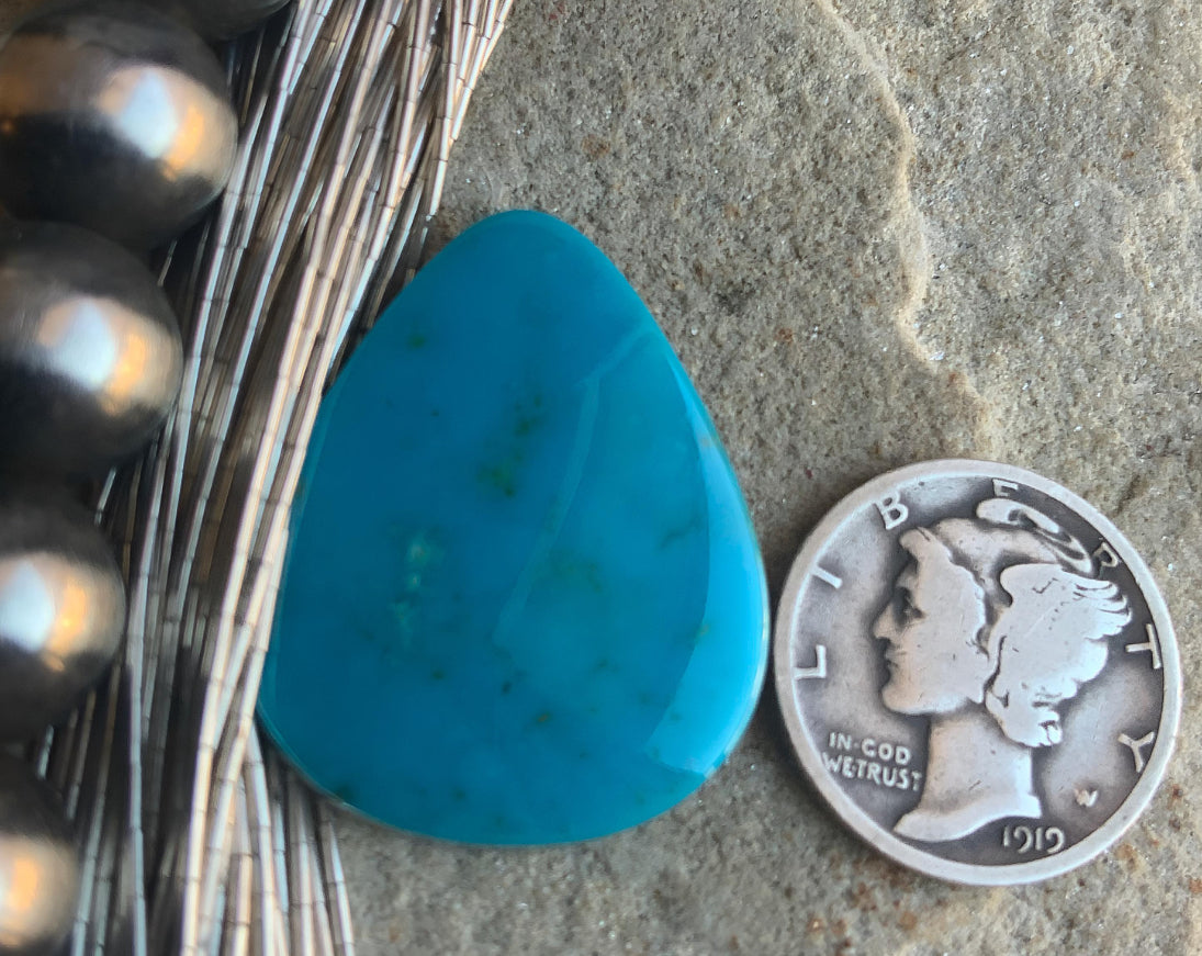 Turquoise Mountain Turquoise Teardrop Cabochon-Arizona Gemstone
