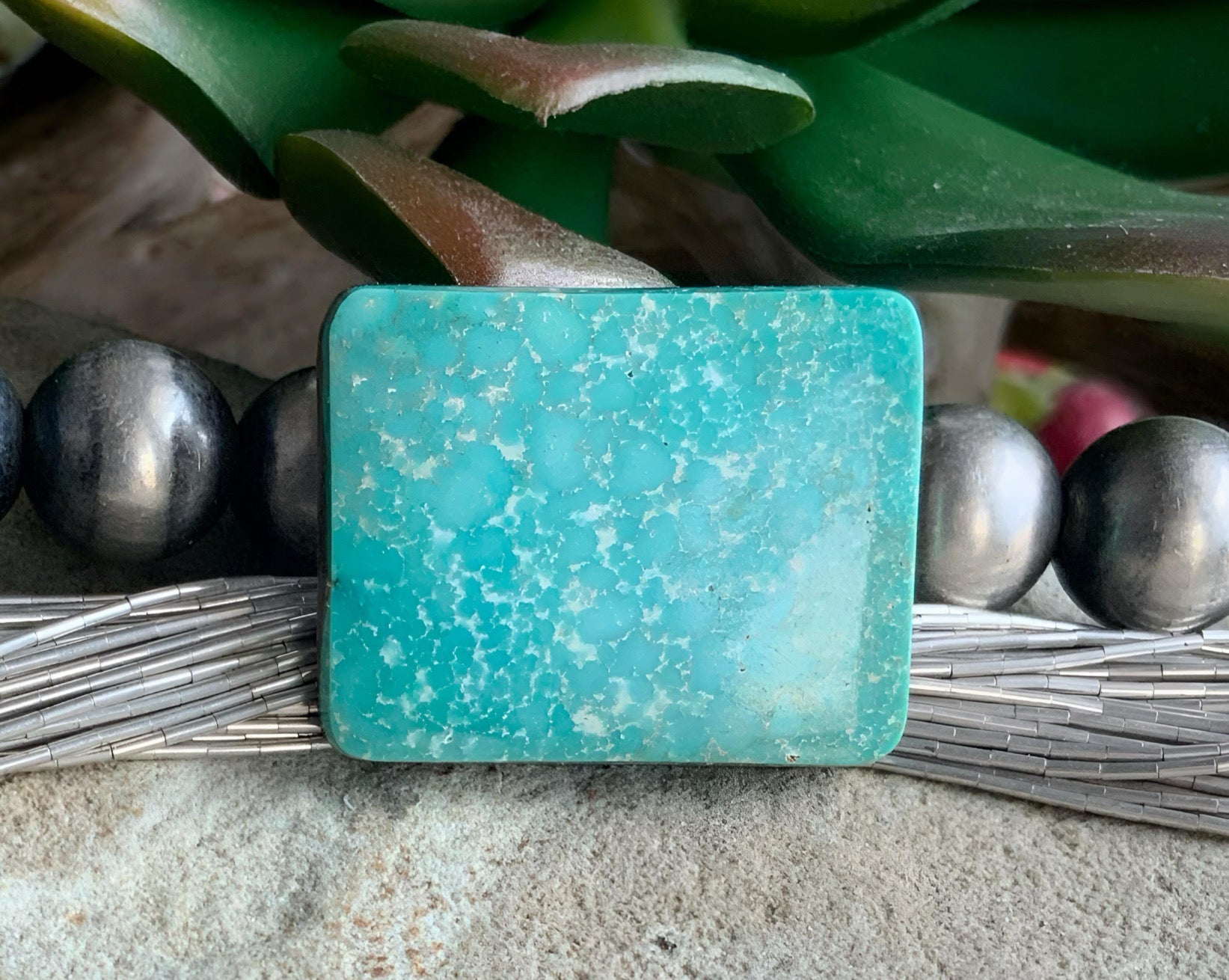 Natural Turquoise Mountain Turquoise Rectangular Cabochon-Arizona Gemstone