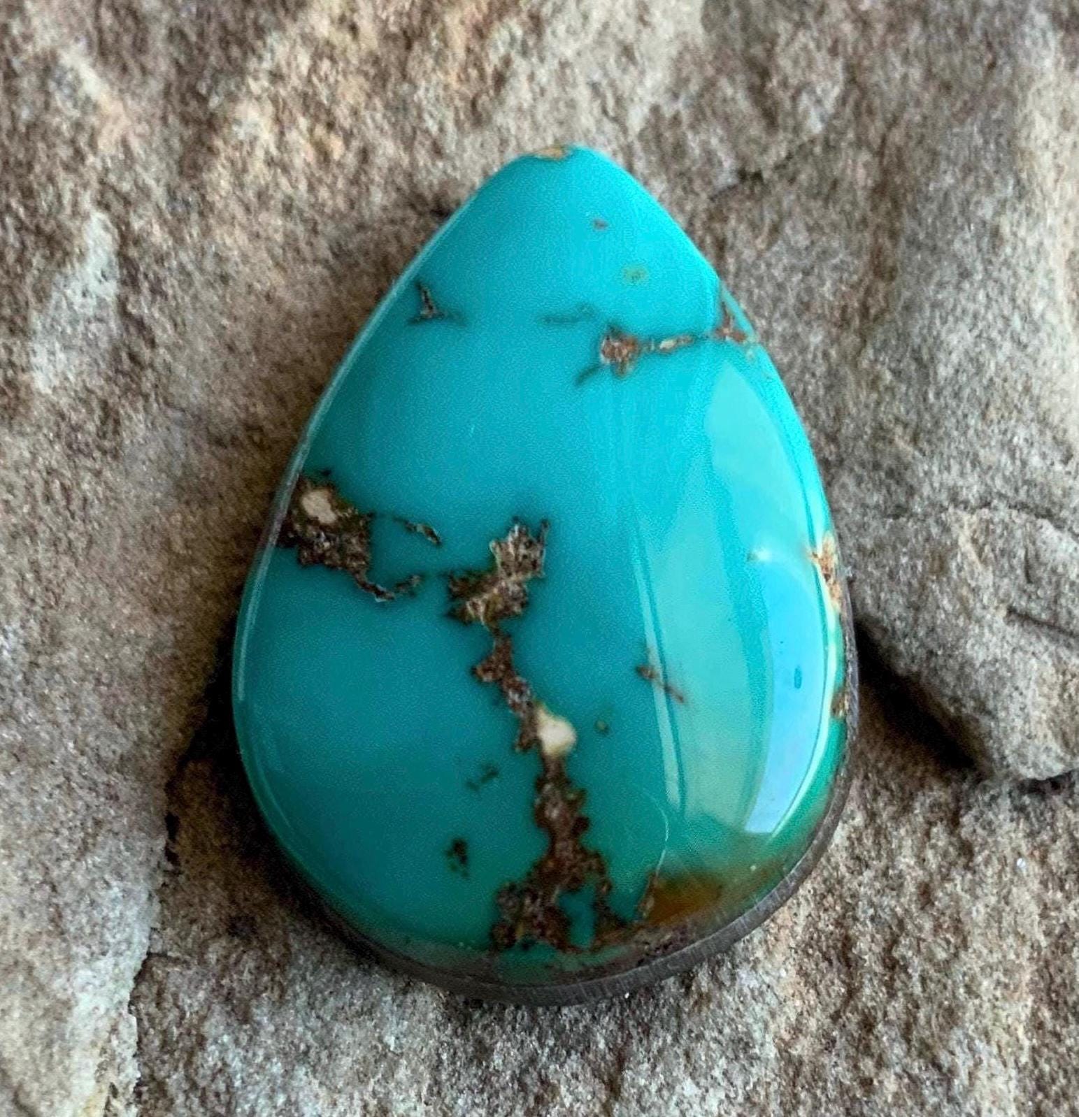 Green Royston Turquoise Drop Cabochon #R147