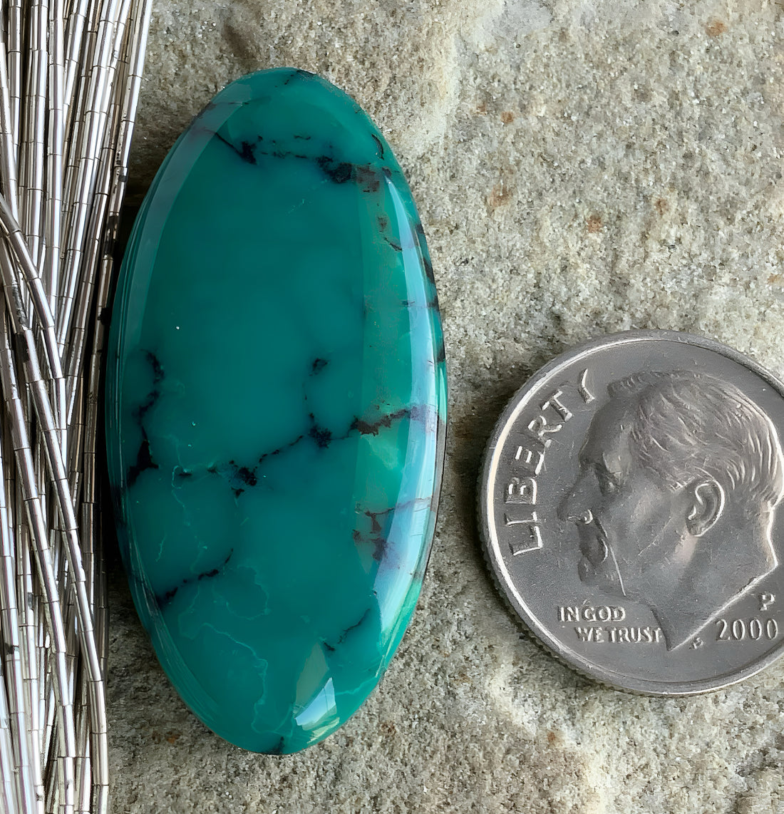 Bamboo Mountain Deep Green Oval Gemstone