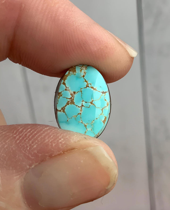 Beautiful Blue Natural Number 8 Turquoise Small Oval Cabochon