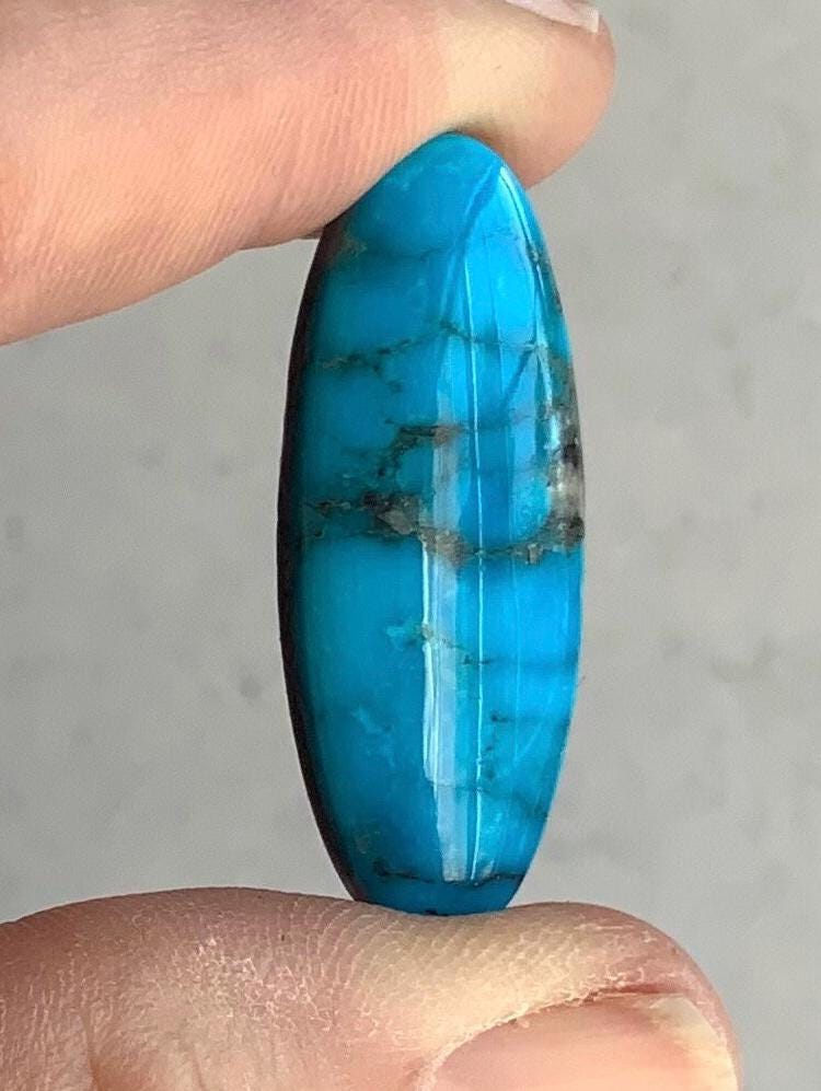 Beautiful Blue Ithaca Peak Turquoise Long Oval Cabochon #IP146