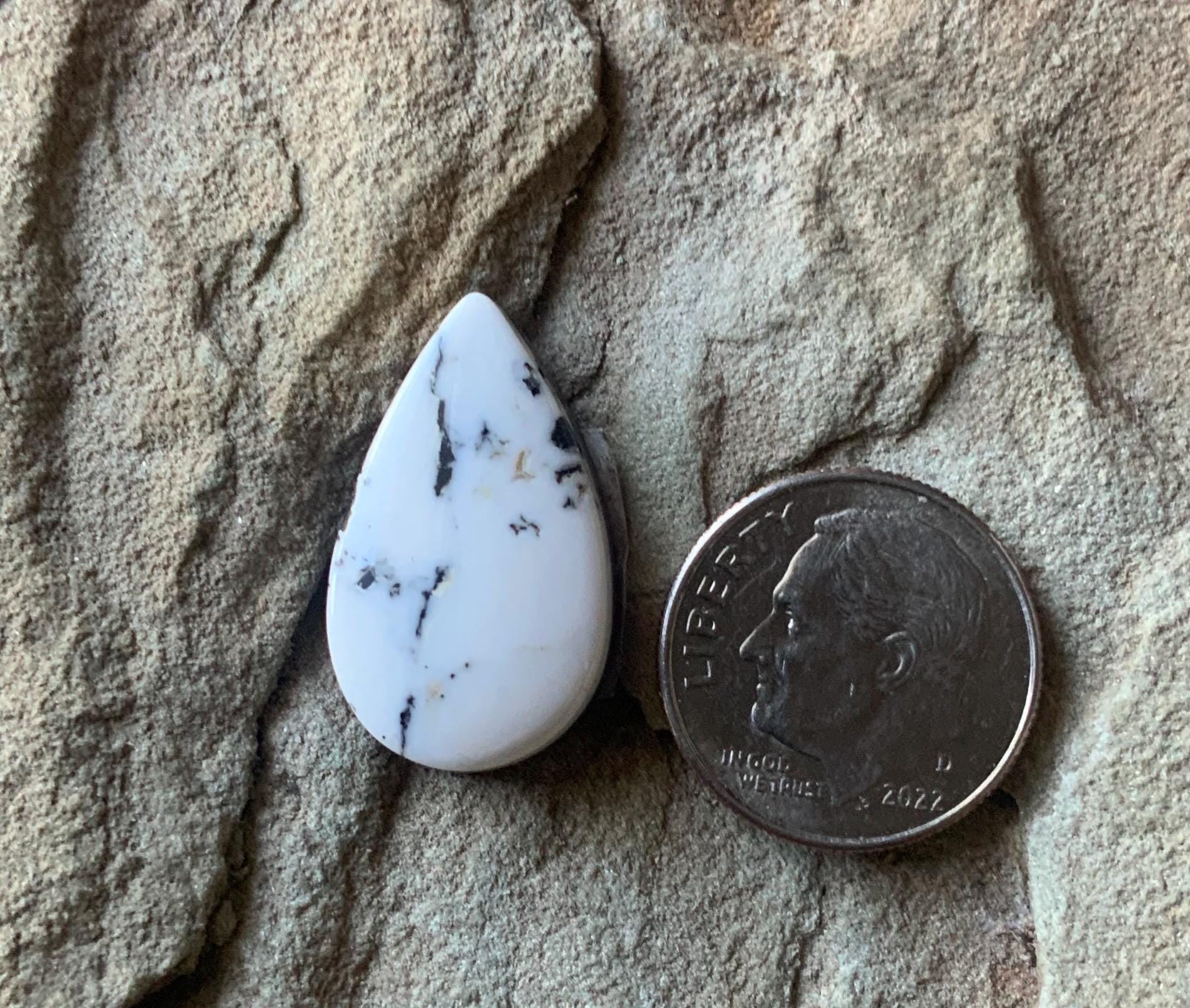Beautiful Natural White Buffalo Teardrop Cabochon