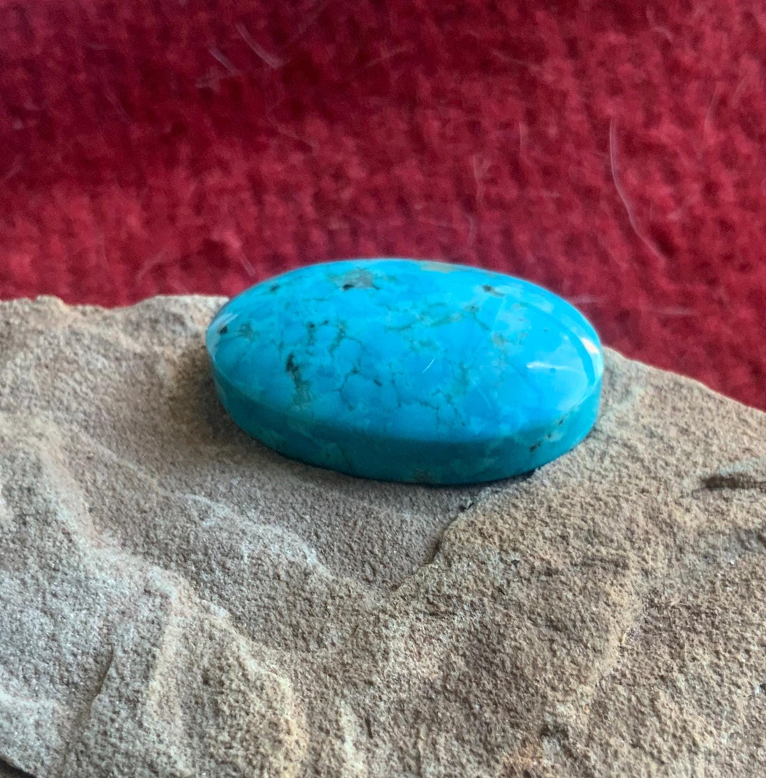 Beautiful Blue Royston Turquoise Thick Large Oval Cabochon #R36