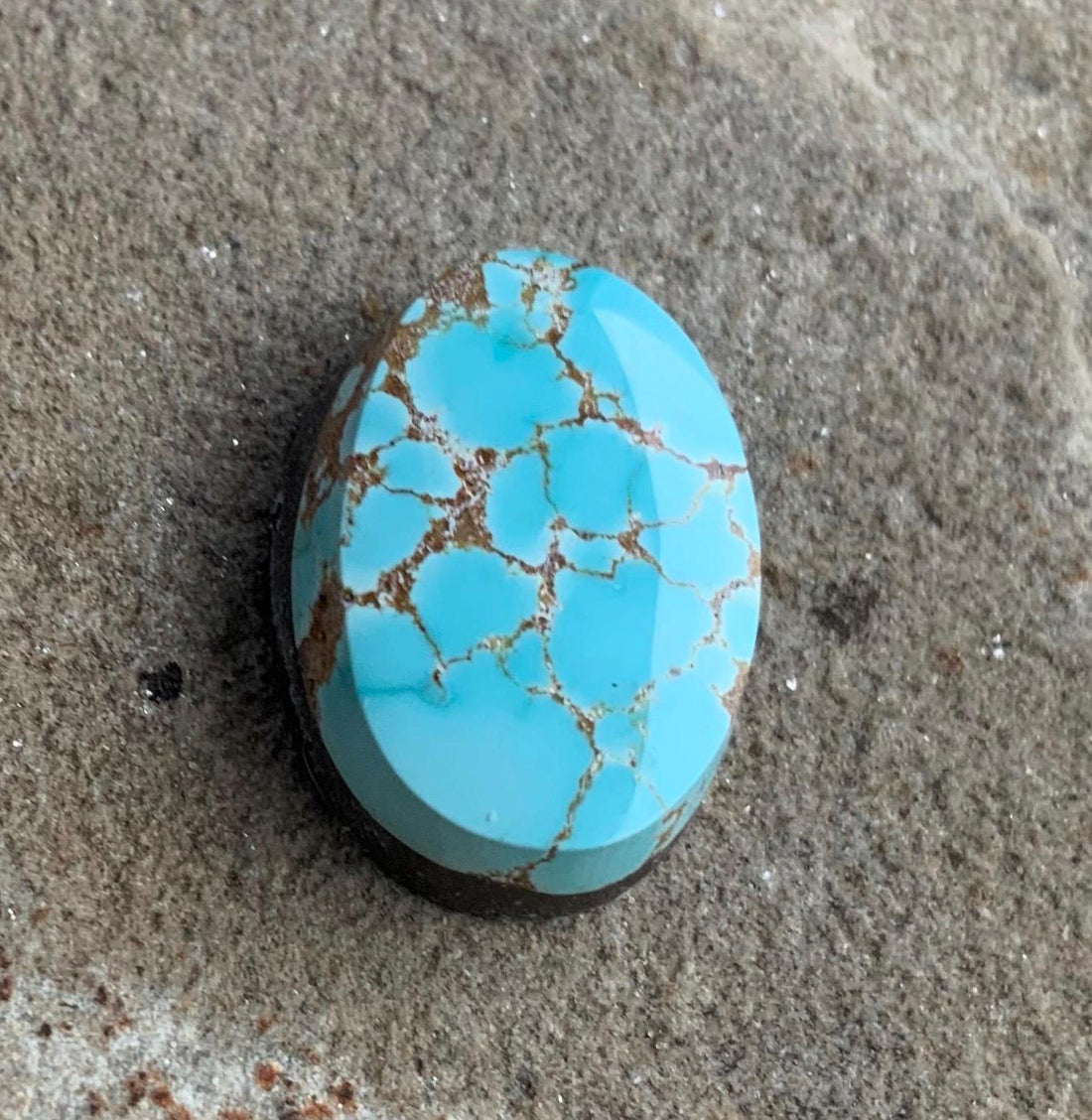 Beautiful Blue Natural Number 8 Turquoise Small Oval Cabochon
