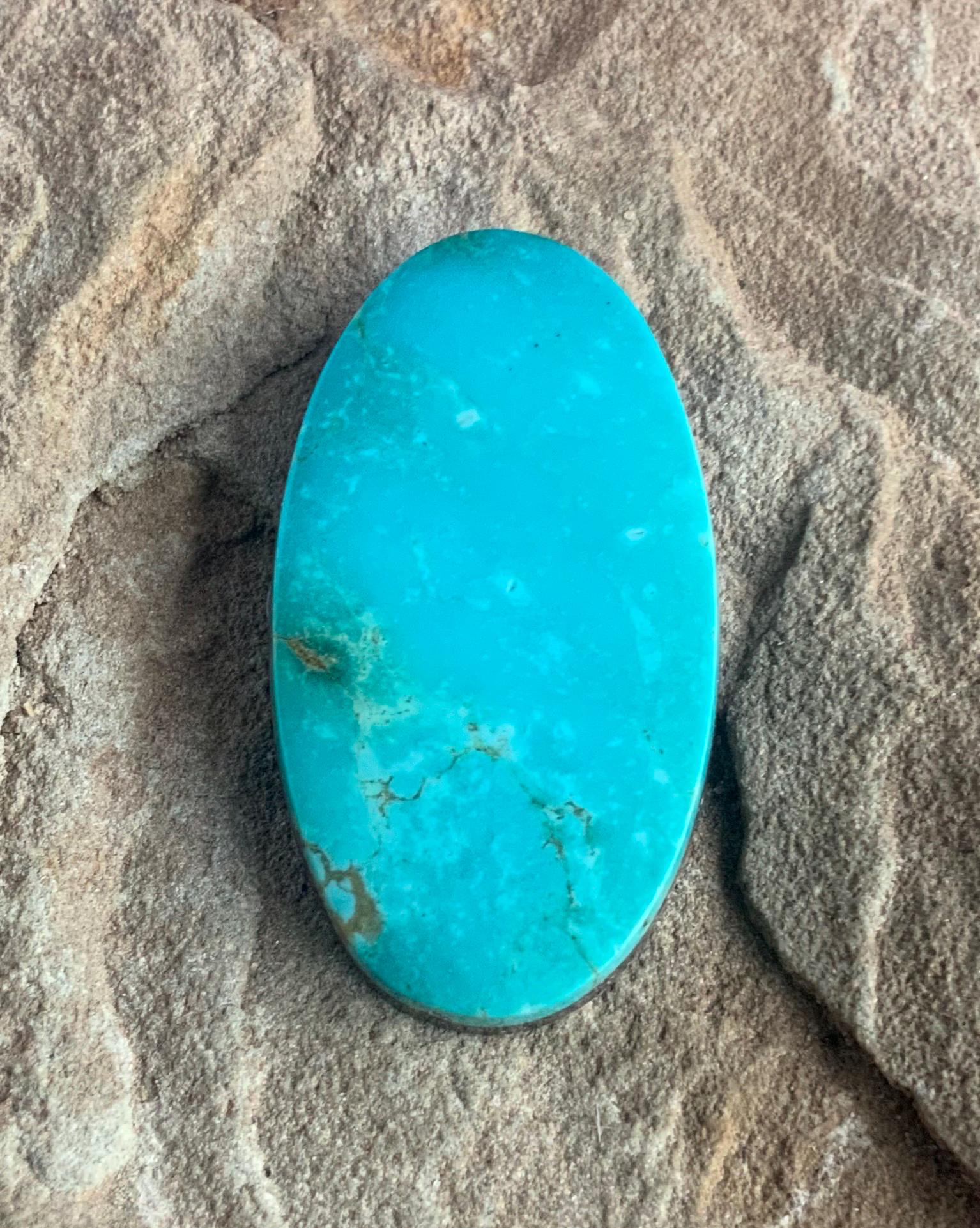 Beautiful Blue Turquoise Mountain Turquoise Oval Cabochon #TP22