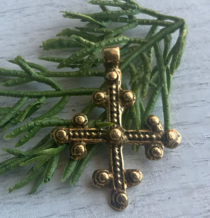 Gold Bronze Coptic Cross By Cathy Dailey