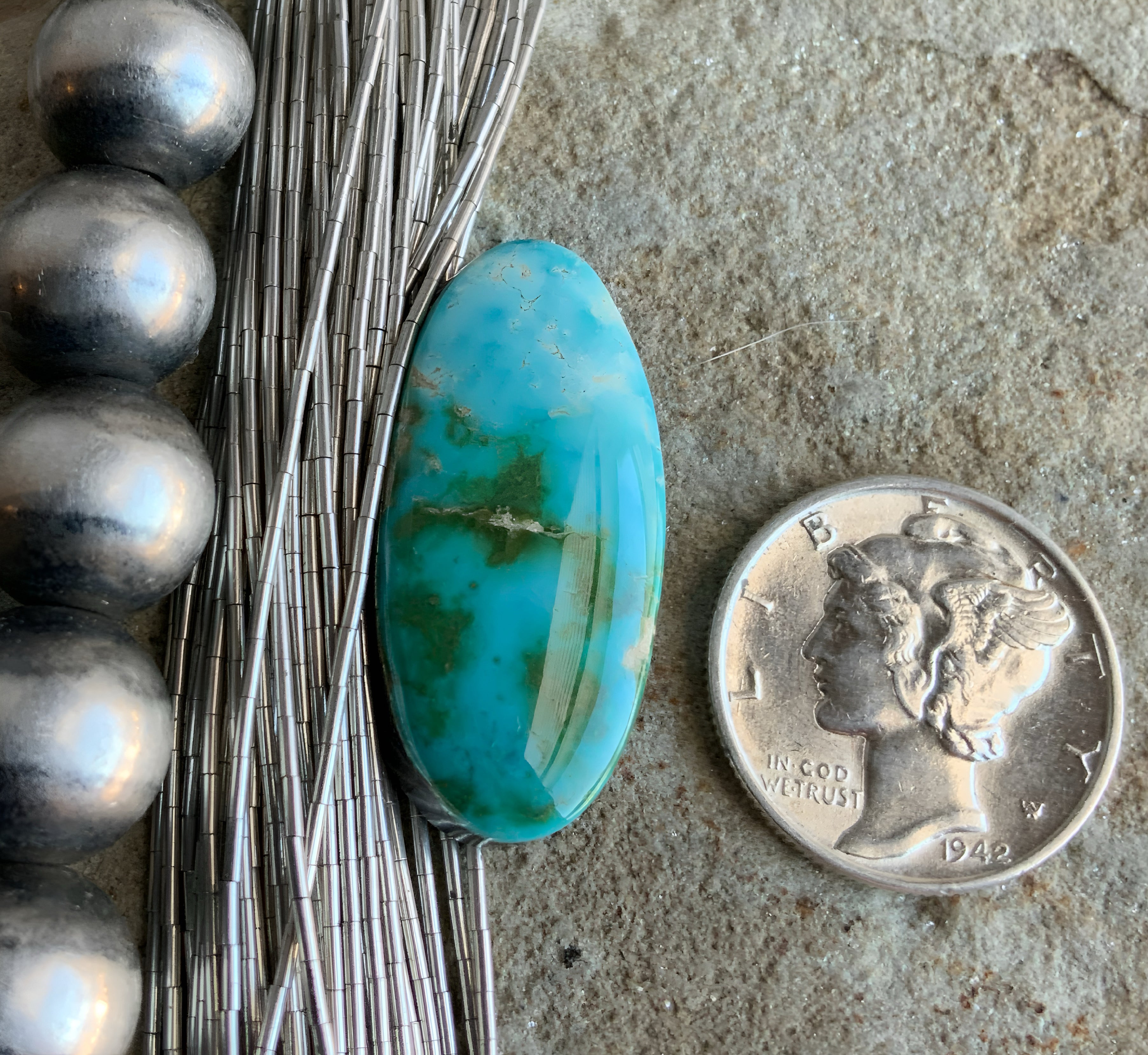 Royston Turquoise Polychrome Oval Cabochon: Nevada Gemstone