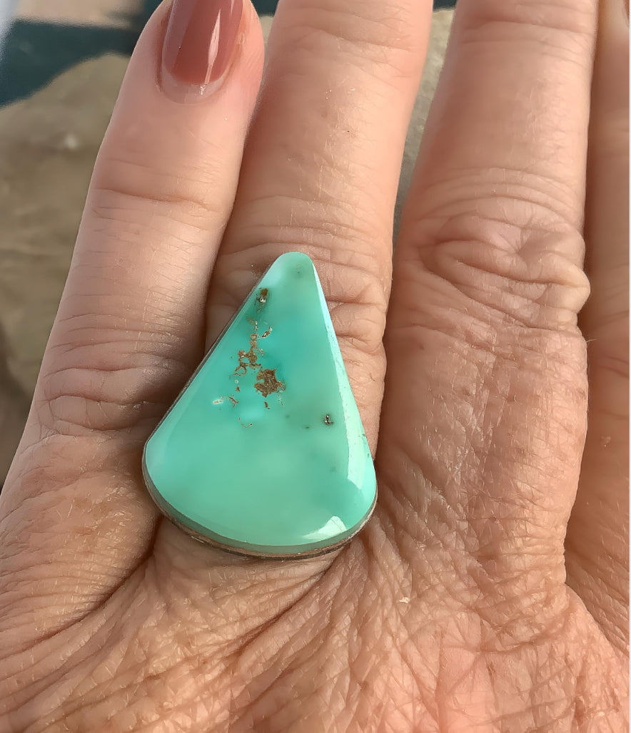 Gorgeous Light Green Royston Triangular Cabochon