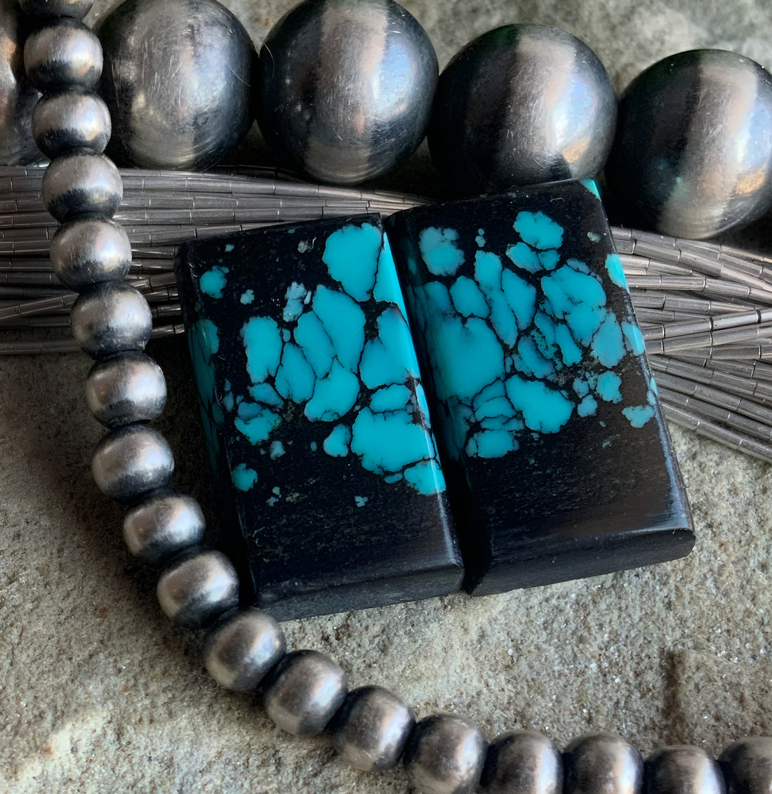 Bao Canyon Rectangular Earring Cabochons or Matched Gemstone Pair #BC261