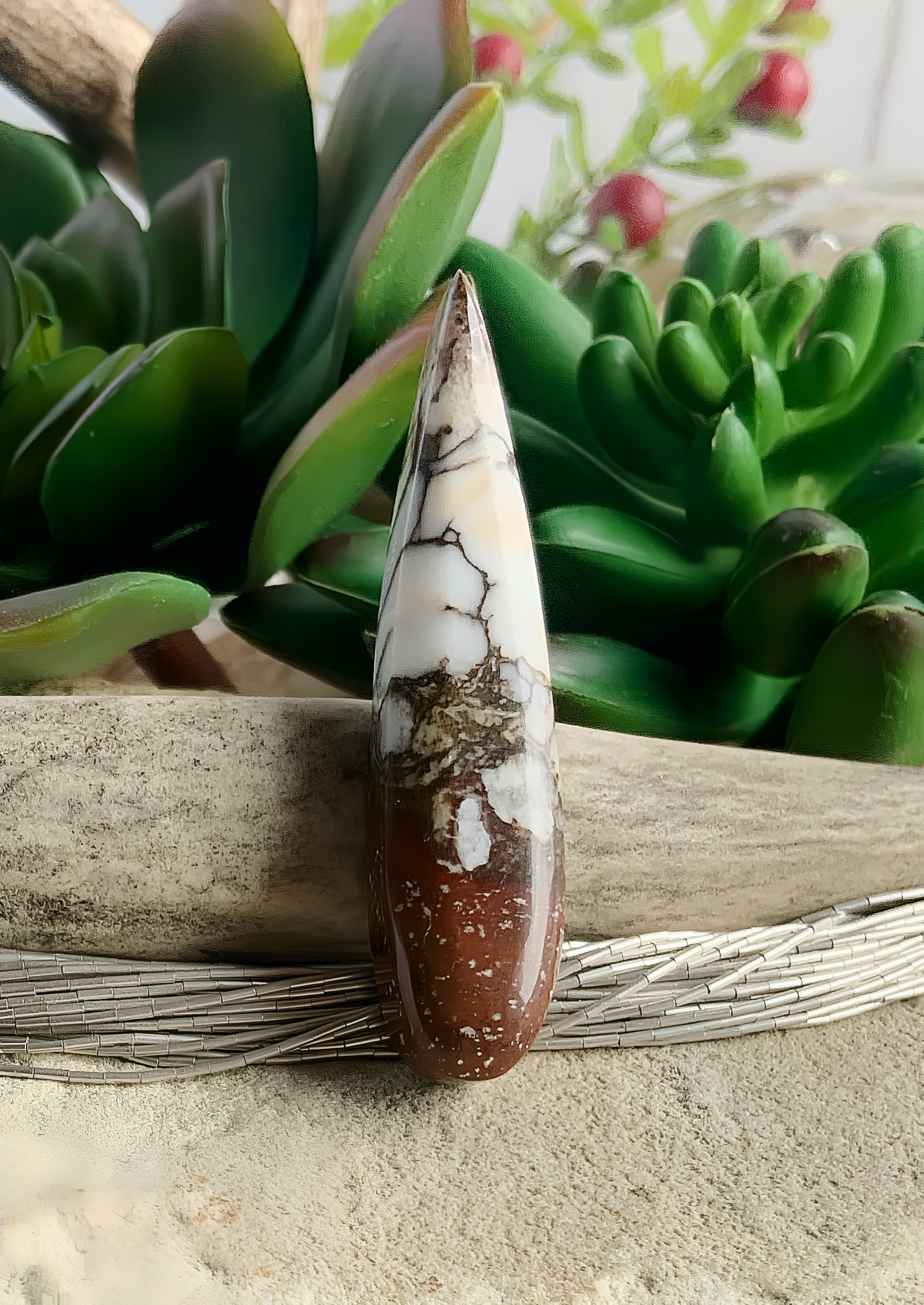 Incredible Wild Horse Magnesite Talon Cabochon