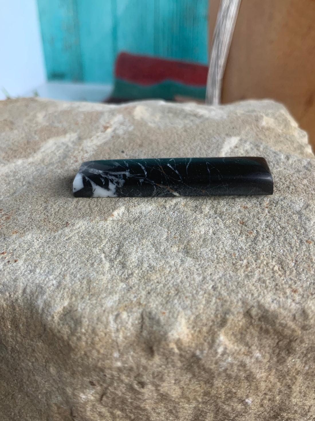Beautiful White Buffalo Elongated Rectangle Cabochon