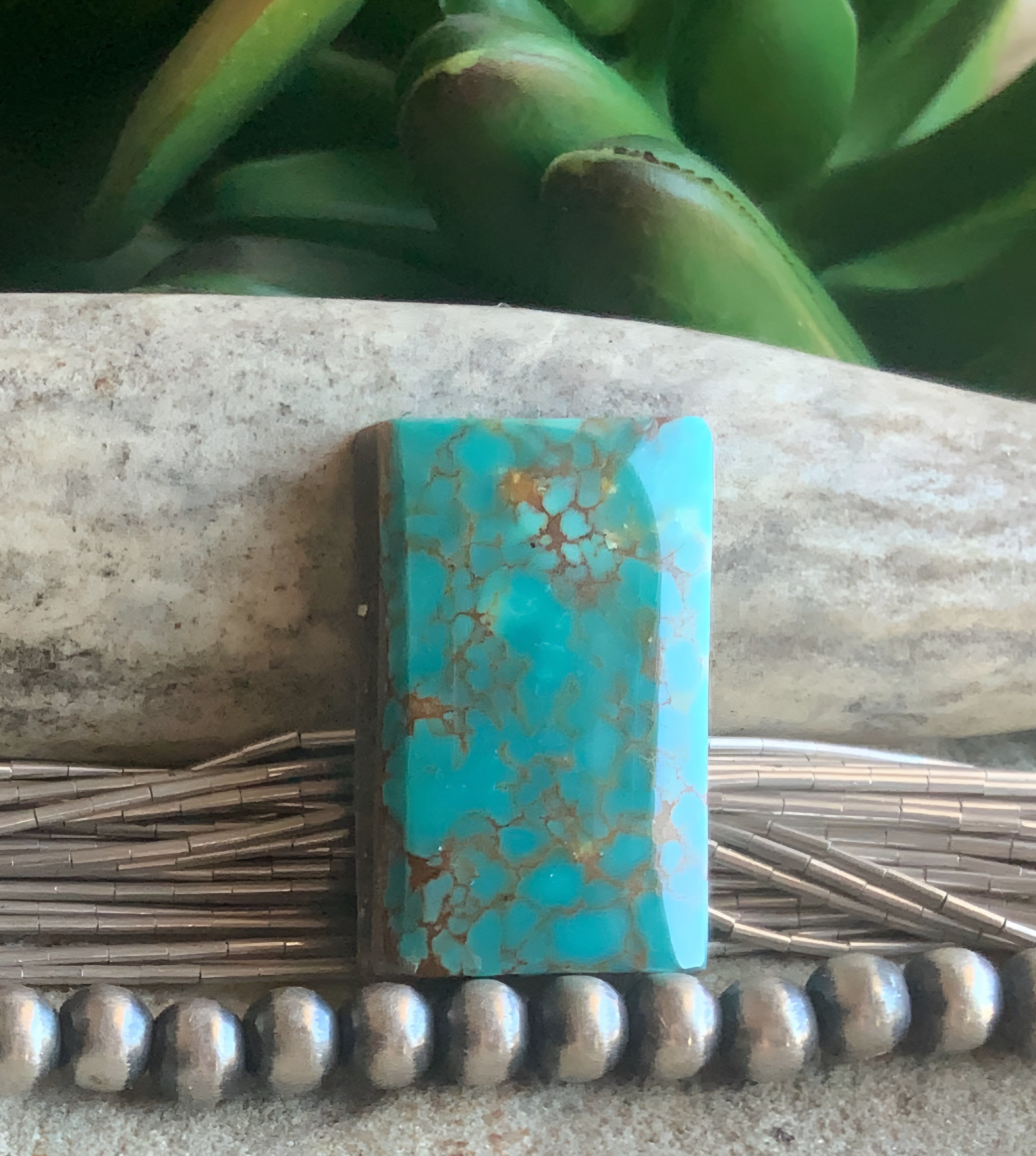 Lone Mountain Turquoise Rectangular Gemstone
