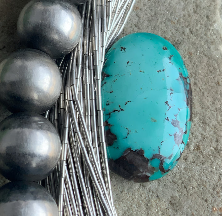 Bamboo Mountain Turquoise Oval Gemstone