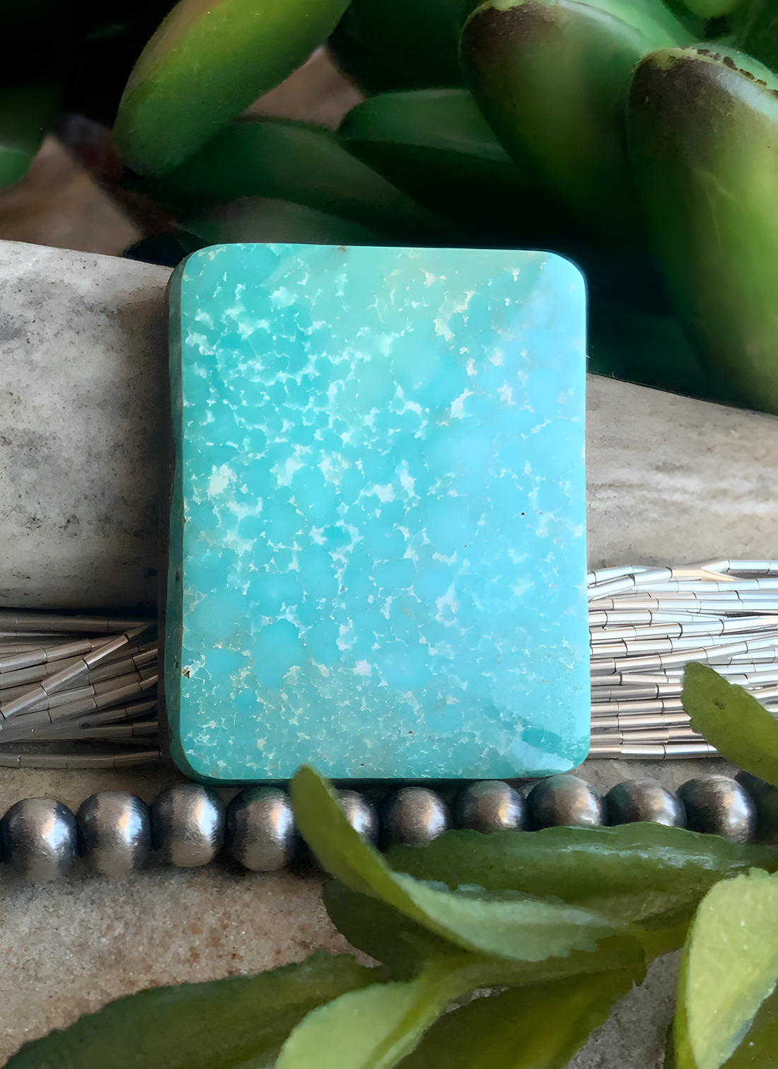 Natural Turquoise Mountain Turquoise Rectangular Cabochon-Arizona Gemstone