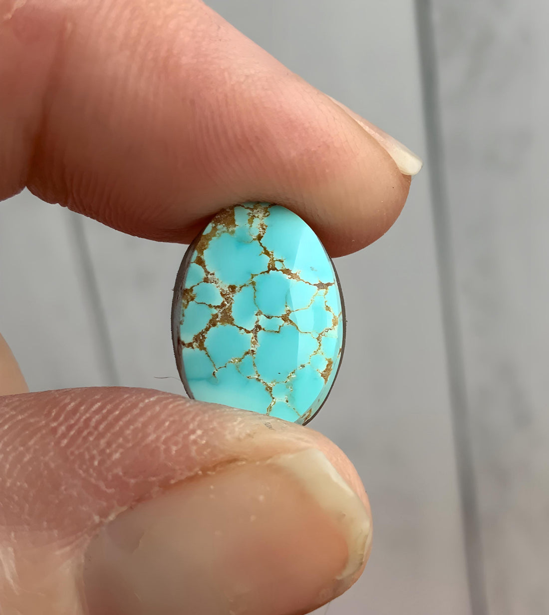Beautiful Blue Natural Number 8 Turquoise Small Oval Cabochon