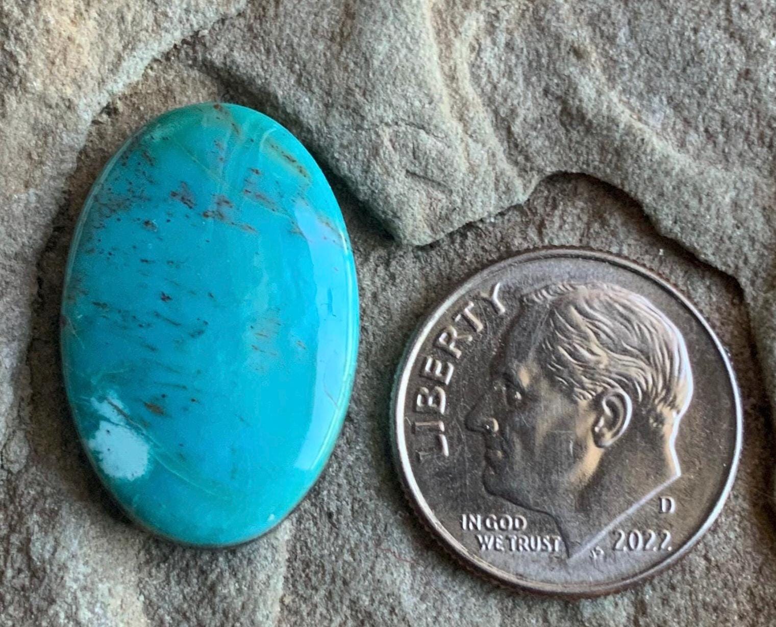 Blue Royston Turquoise Oval Cabochon #R68