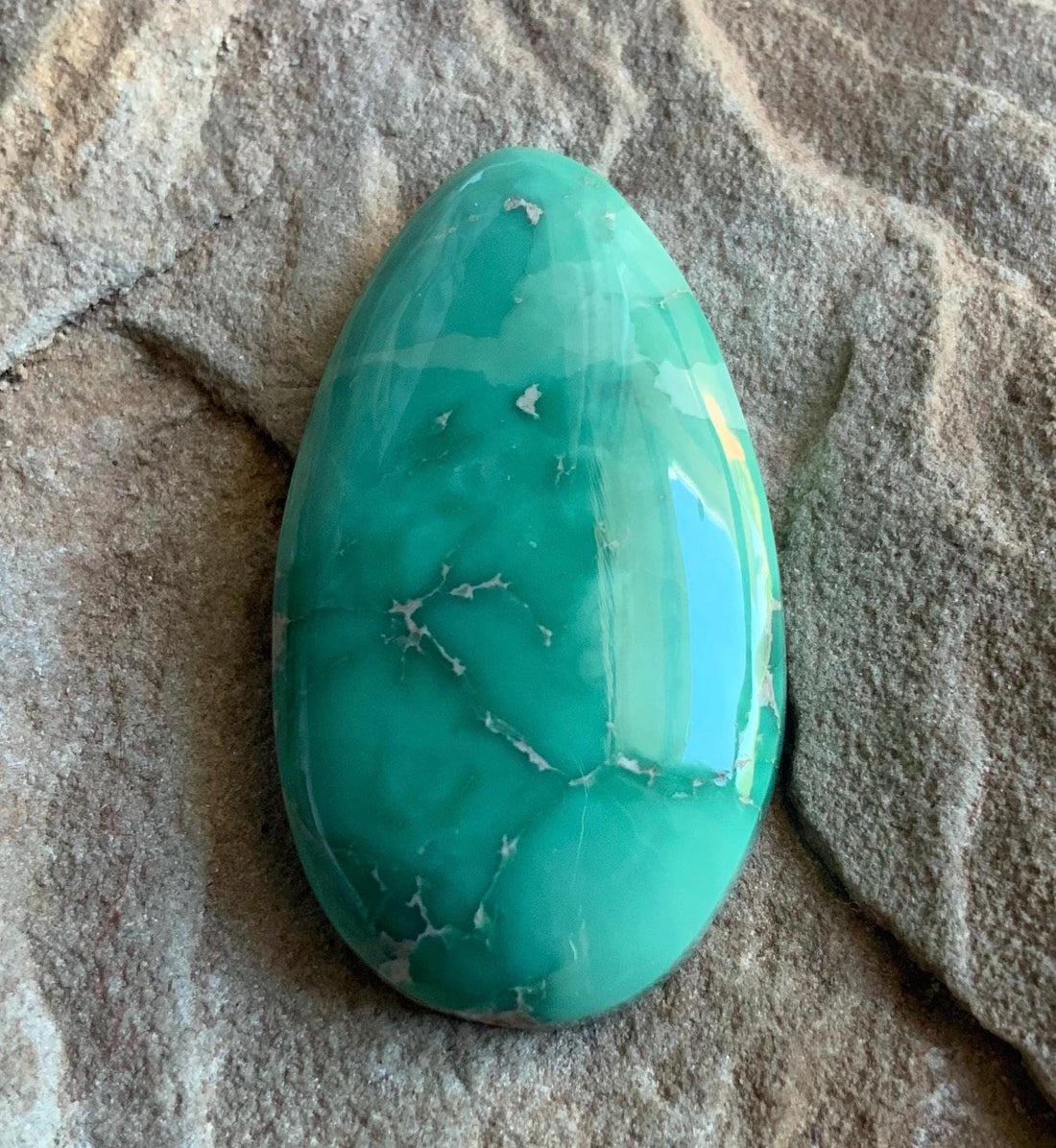 Gorgeous Natural Broken Arrow Variscite Teardrop Cabochon